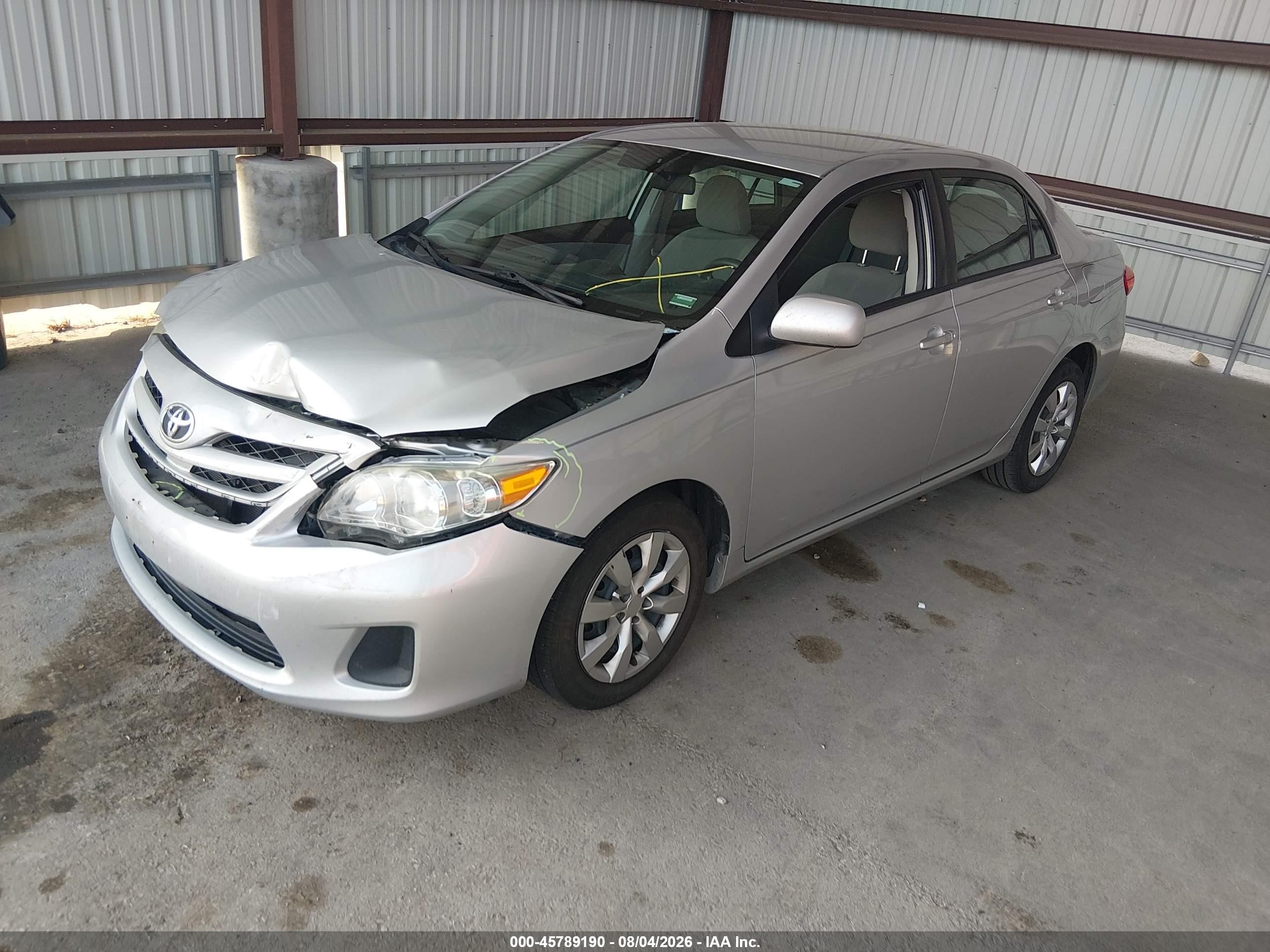 2012 Toyota Corolla Le Silver vin: 5YFBU4EE7CP060005