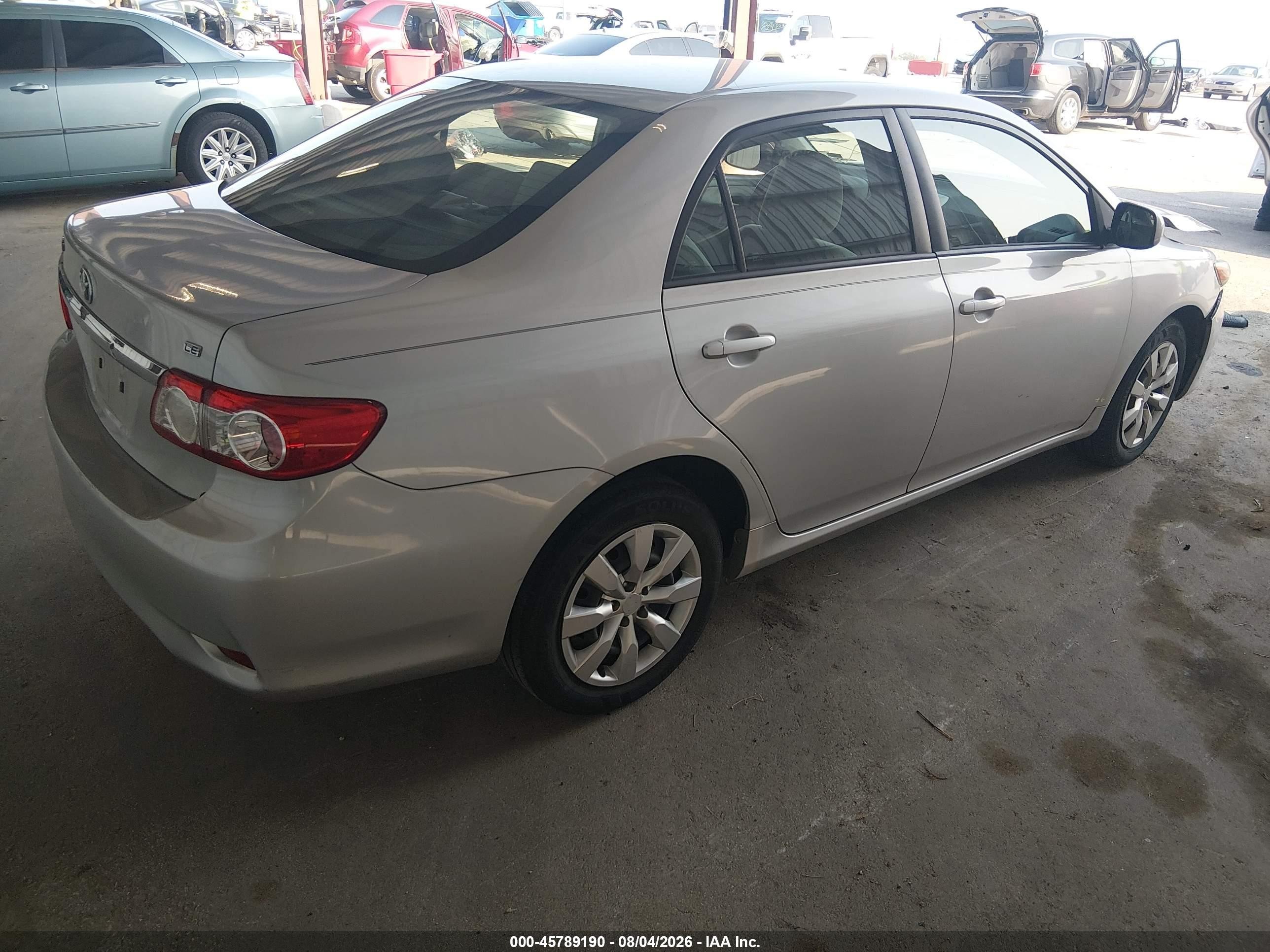 2012 Toyota Corolla Le Silver vin: 5YFBU4EE7CP060005