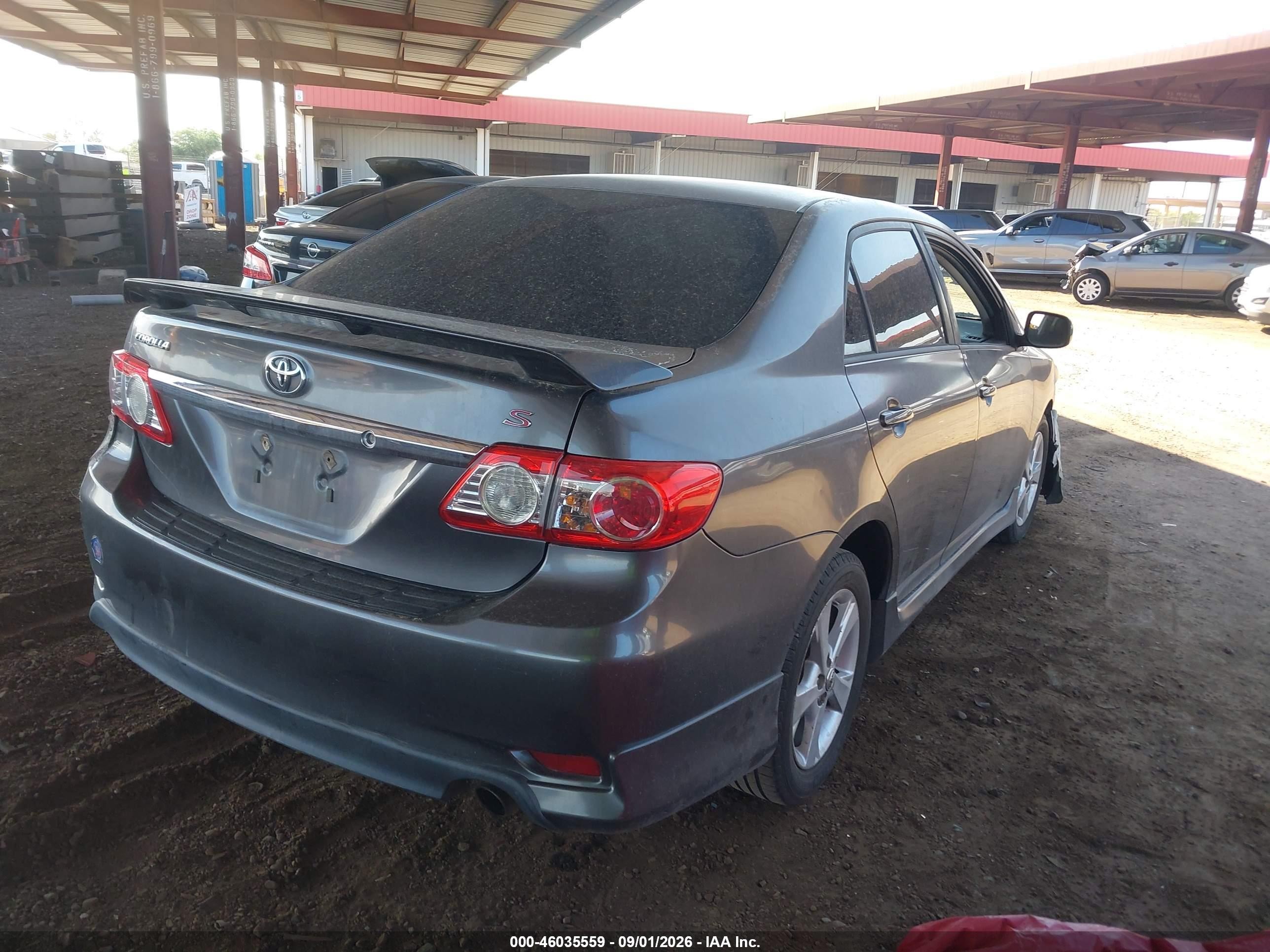 2013 Toyota Corolla S Серый vin: 5YFBU4EE7DP098335