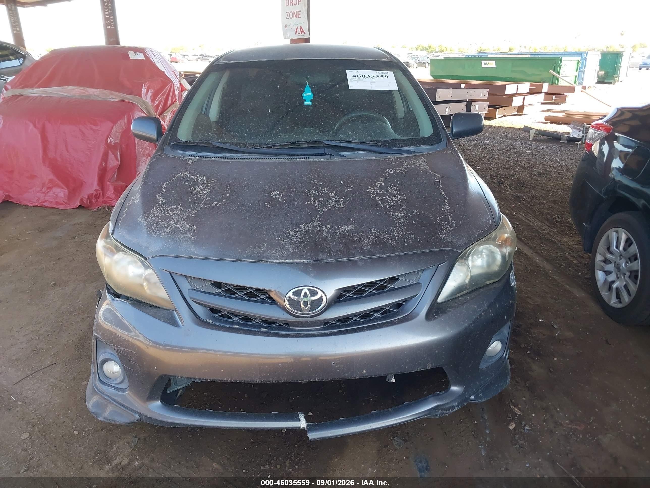 2013 Toyota Corolla S Серый vin: 5YFBU4EE7DP098335