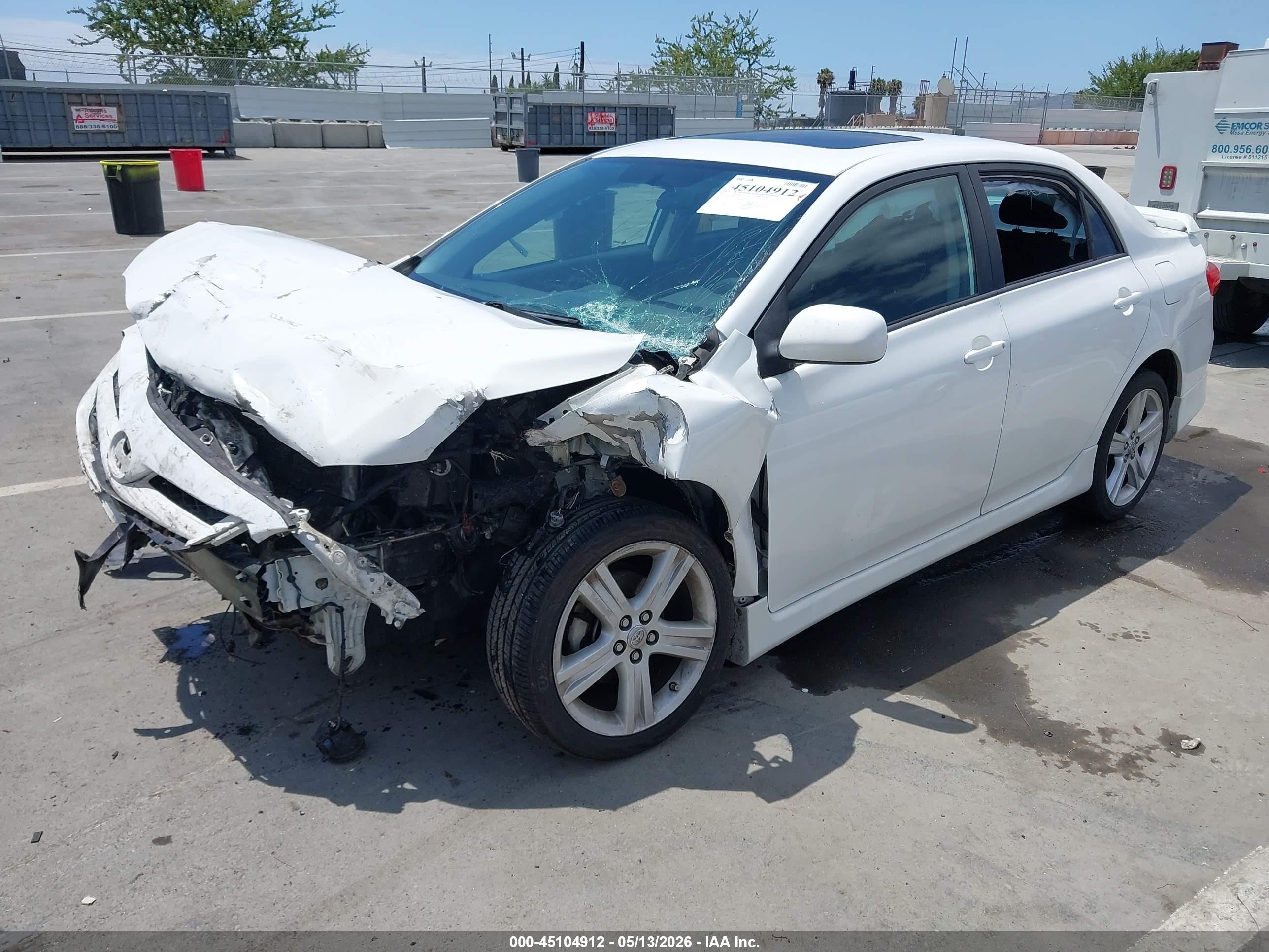 2013 Toyota Corolla S White vin: 5YFBU4EE7DP115702