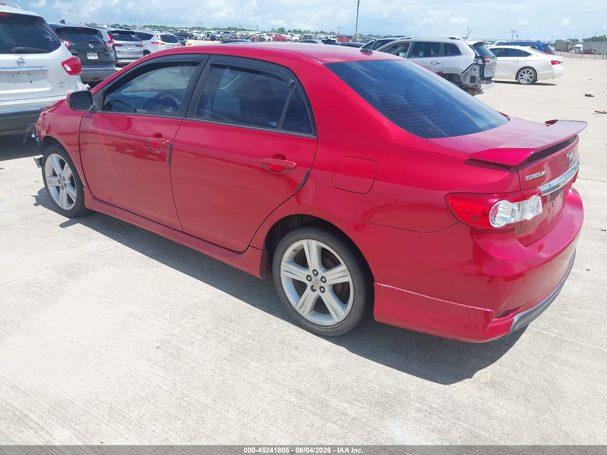 2013 Toyota Corolla S Red vin: 5YFBU4EE7DP124688