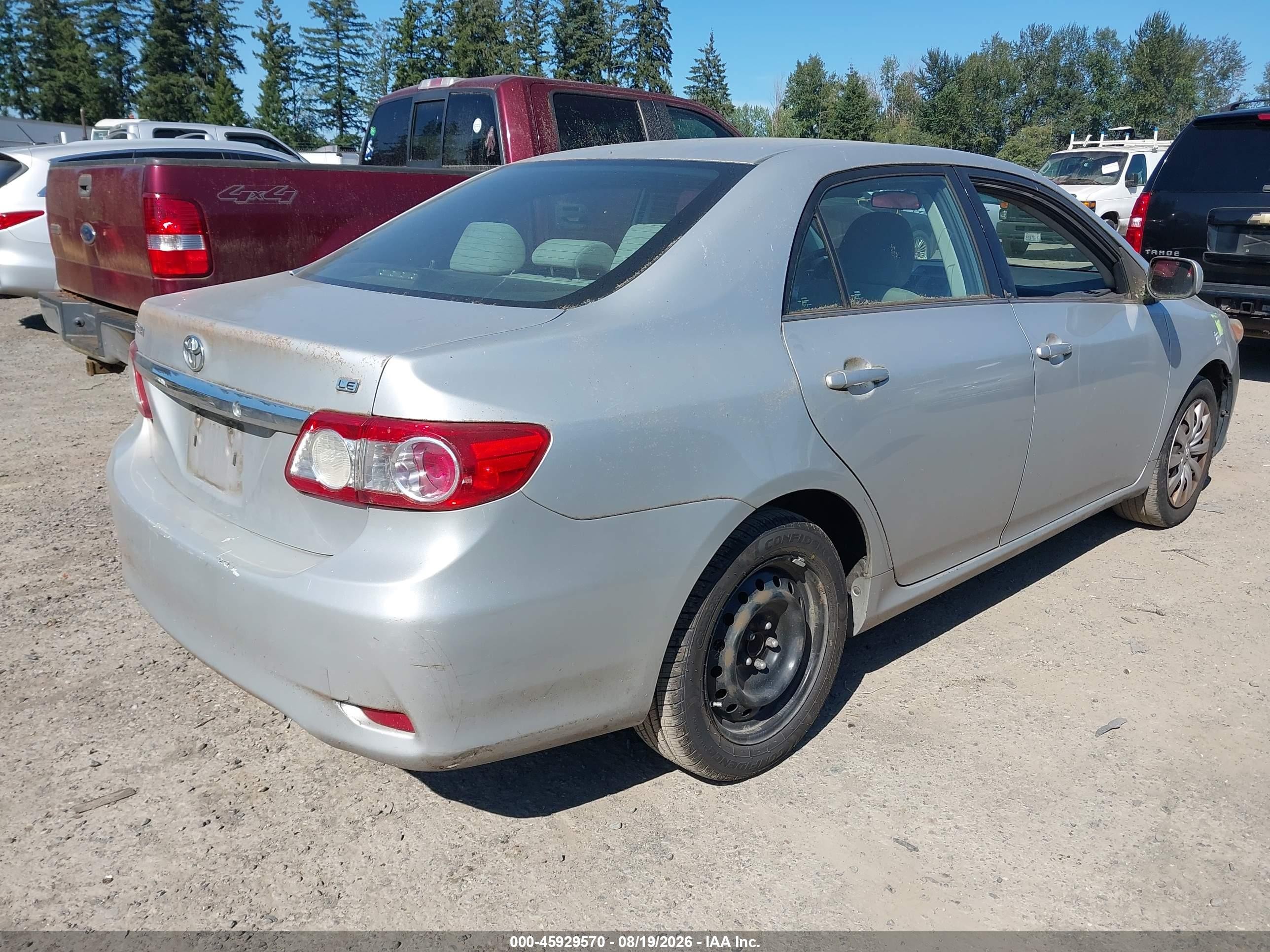 2013 Toyota Corolla Le Серебряный vin: 5YFBU4EE7DP132130