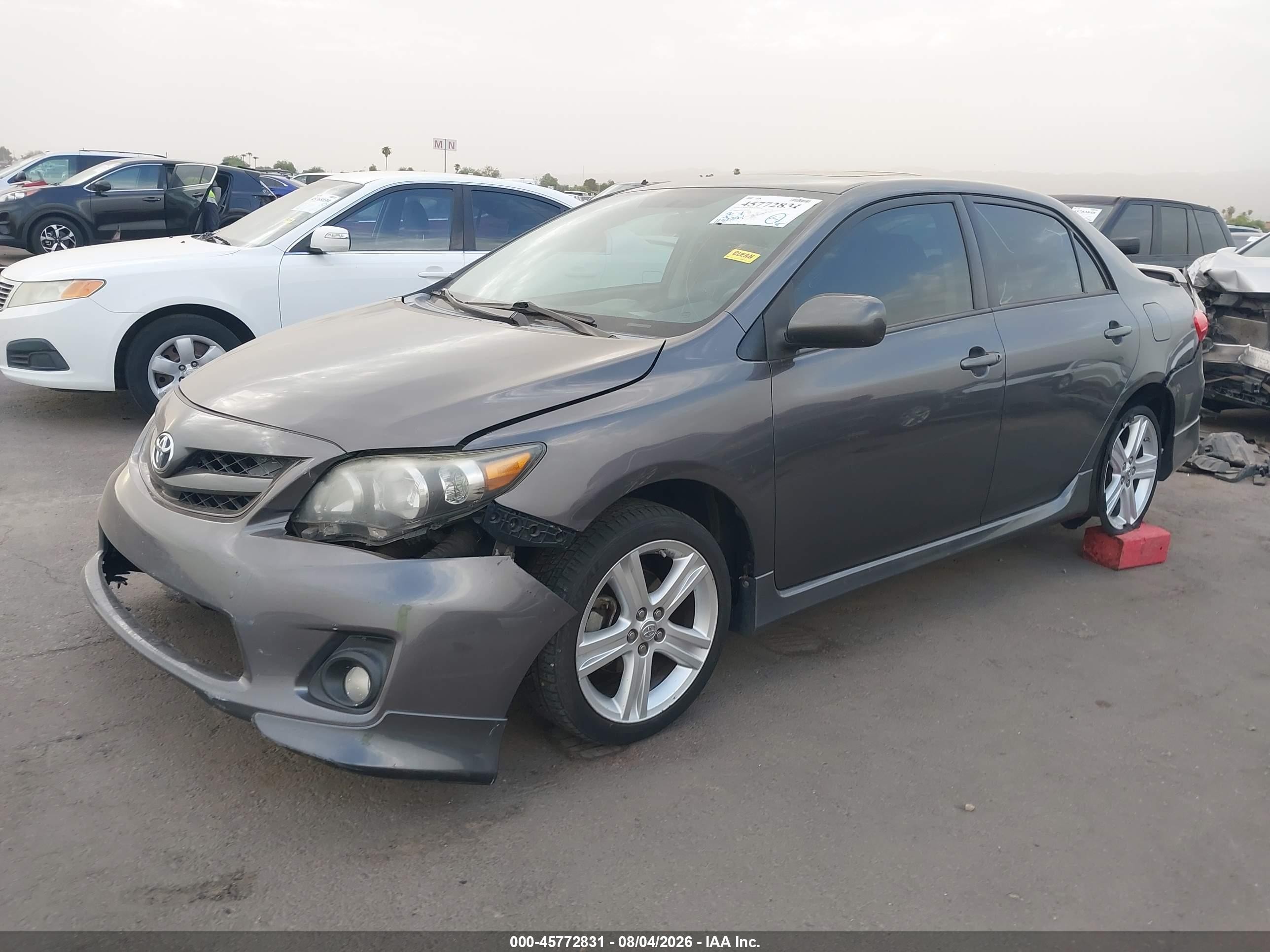 2013 Toyota Corolla S Gray vin: 5YFBU4EE7DP155262