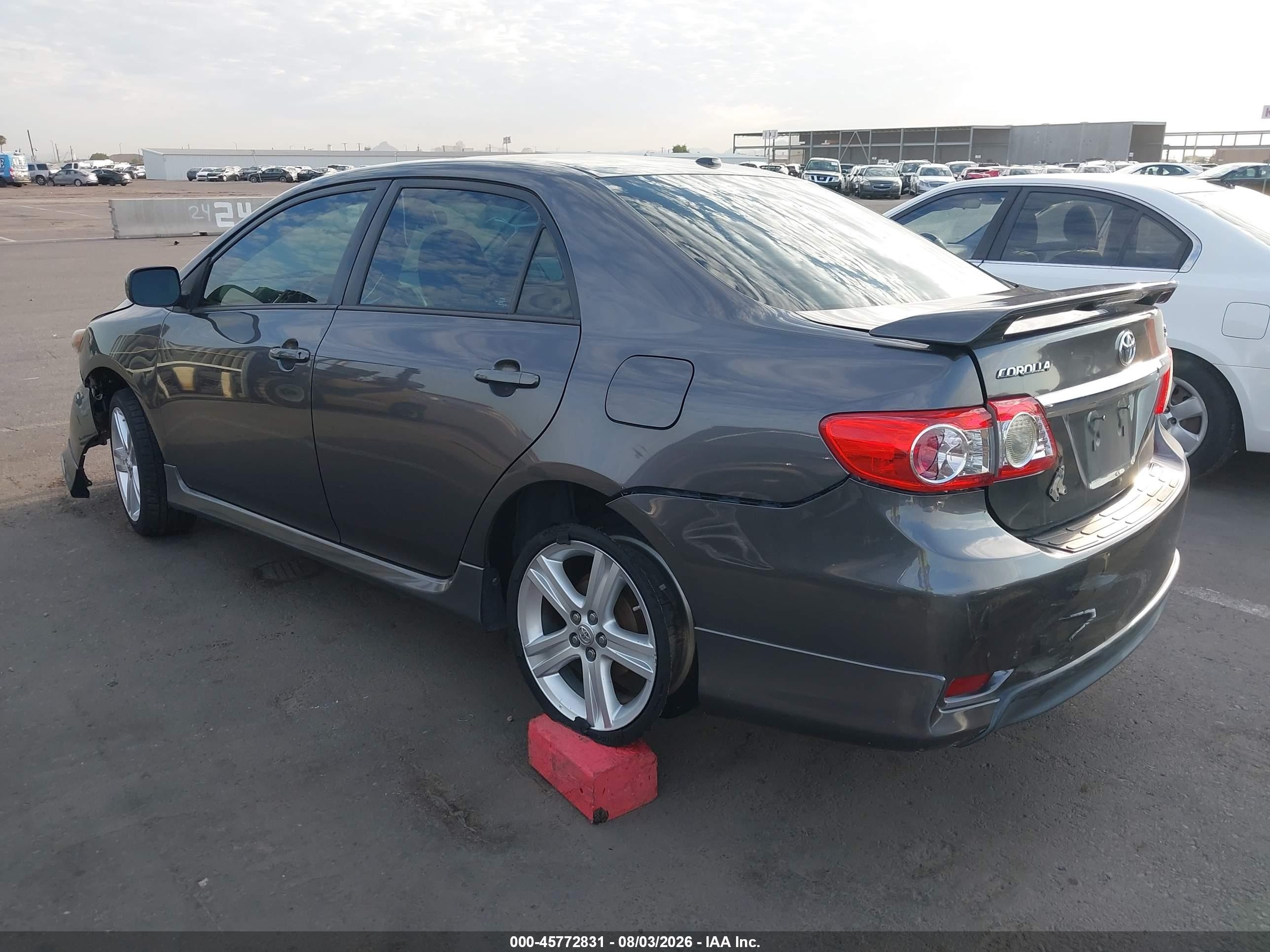 2013 Toyota Corolla S Gray vin: 5YFBU4EE7DP155262