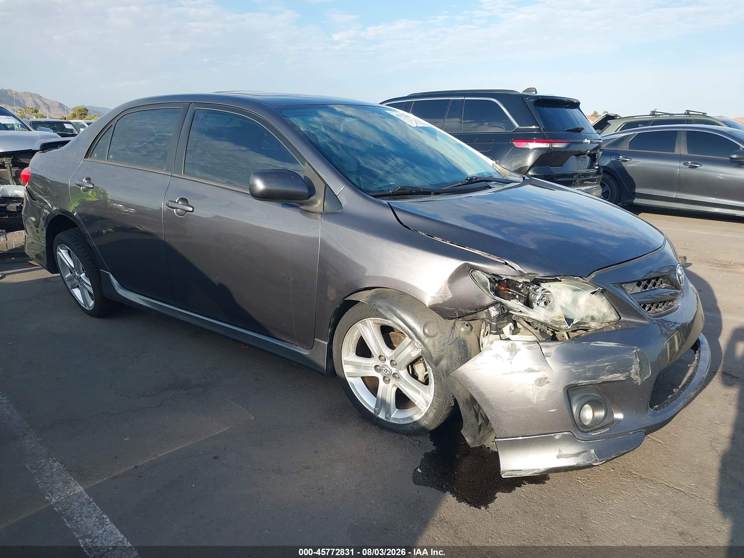 2013 Toyota Corolla S Gray vin: 5YFBU4EE7DP155262