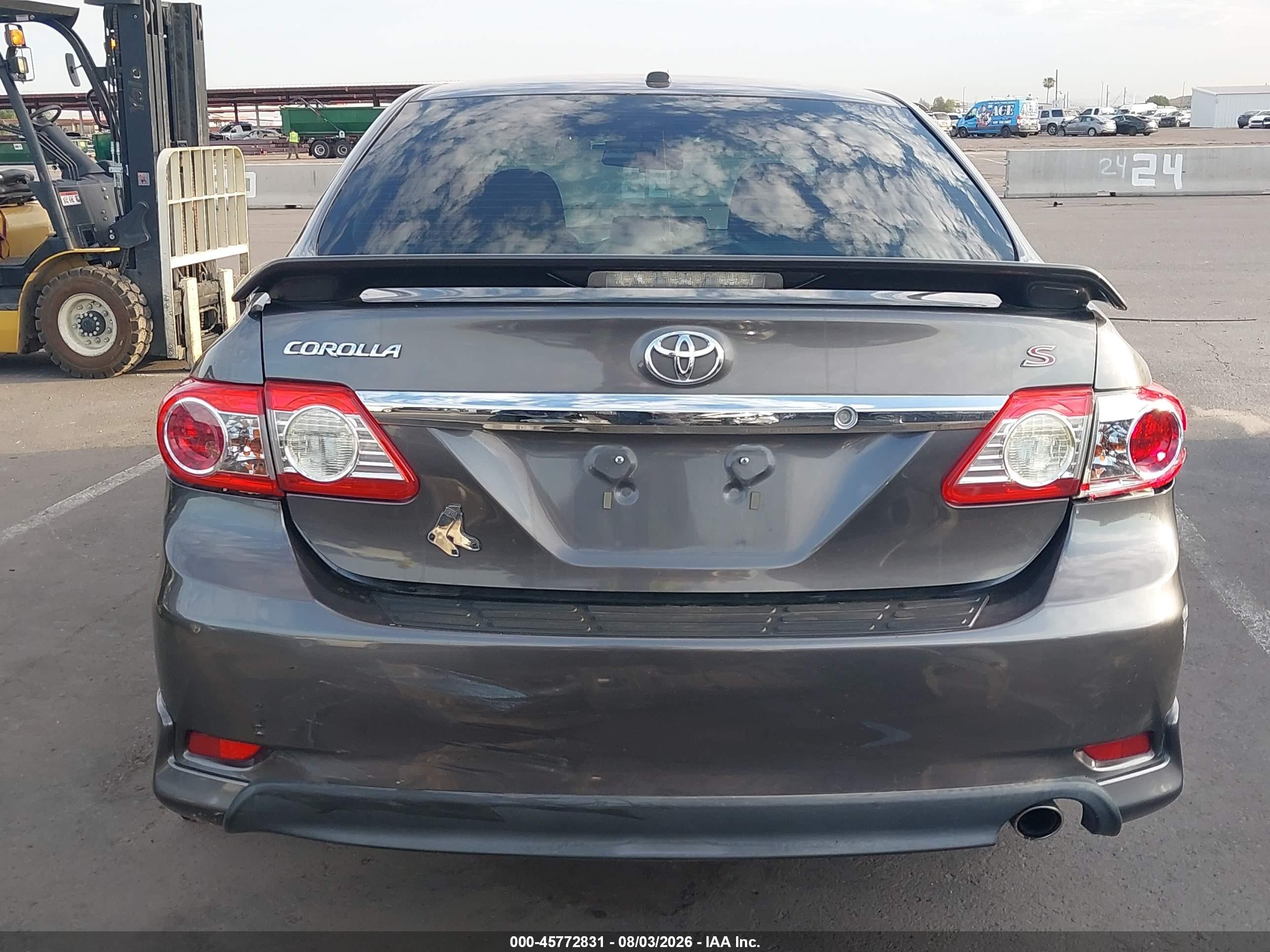 2013 Toyota Corolla S Gray vin: 5YFBU4EE7DP155262