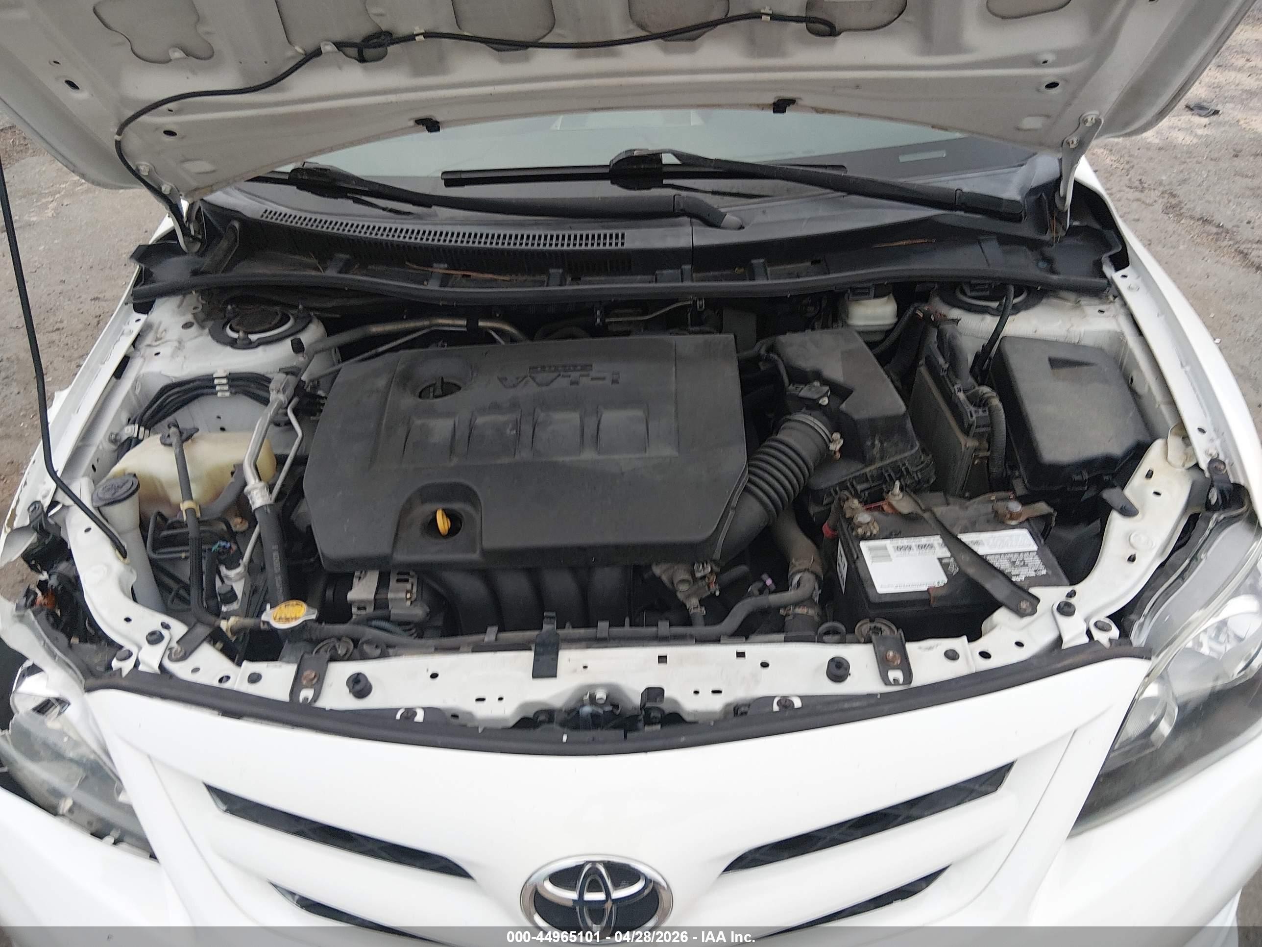 2013 Toyota Corolla S/le White vin: 5YFBU4EE7DP155360