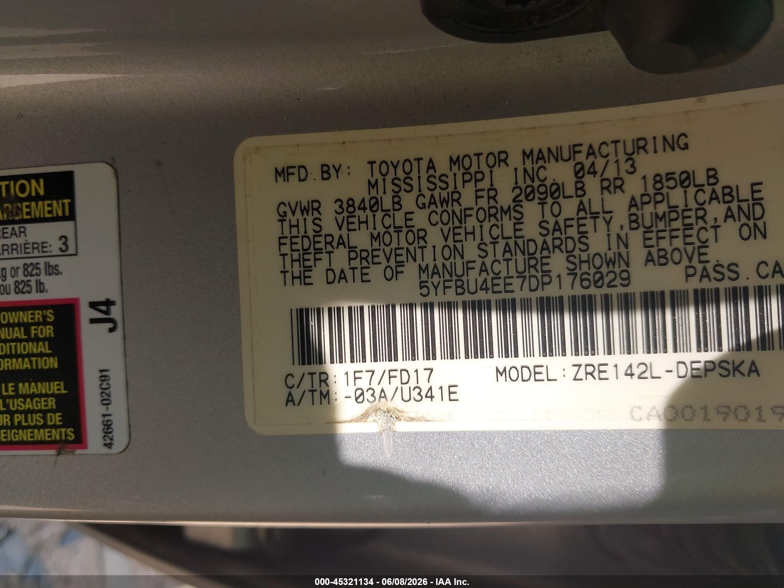2013 Toyota Corolla S Silver vin: 5YFBU4EE7DP176029