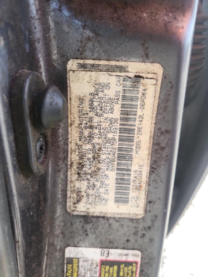 2013 Toyota Corolla L Серый vin: 5YFBU4EE7DP189136