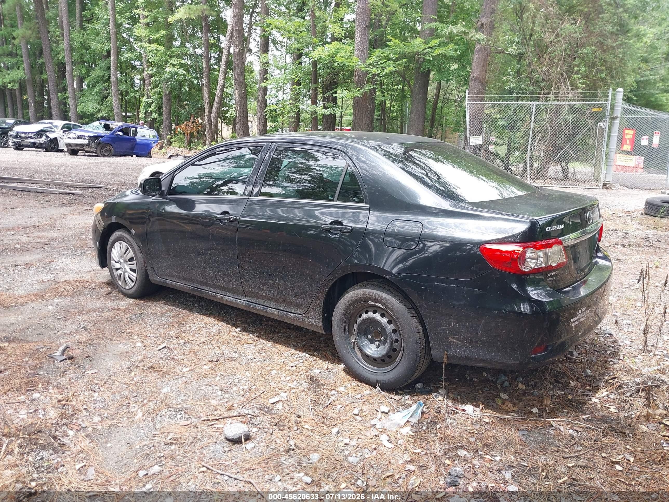 2013 Toyota Corolla L Black vin: 5YFBU4EE7DP223964