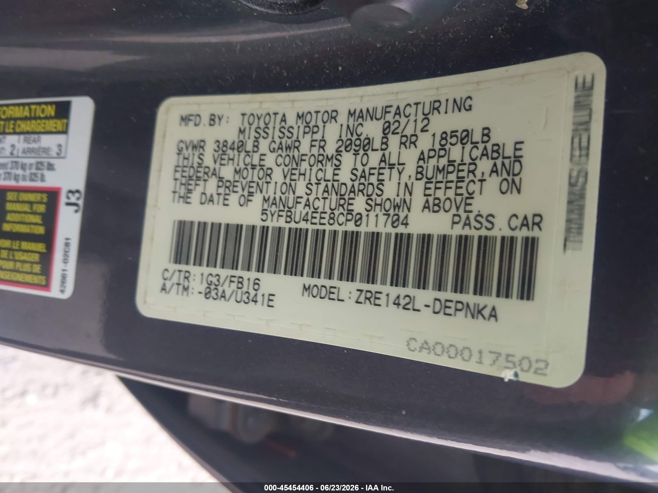 2012 Toyota Corolla Le Gray vin: 5YFBU4EE8CP011704