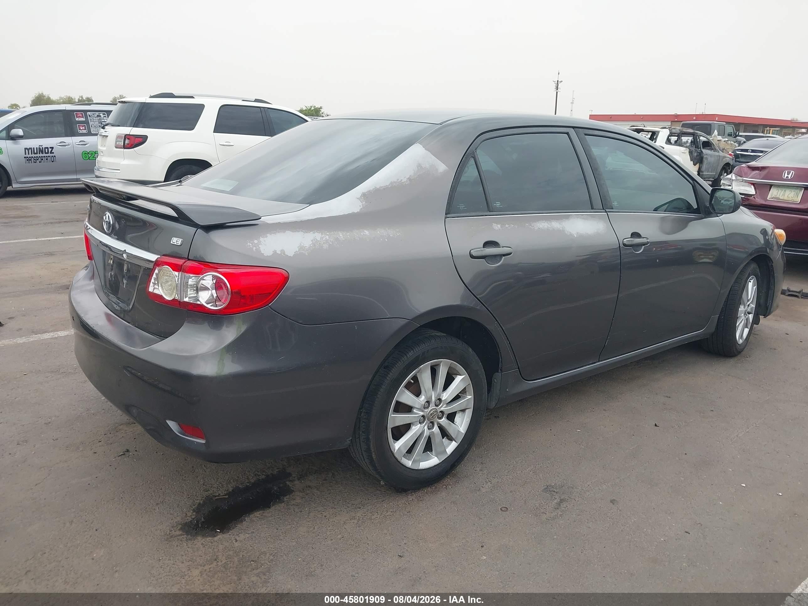 2012 Toyota Corolla Le Gray vin: 5YFBU4EE8CP016806