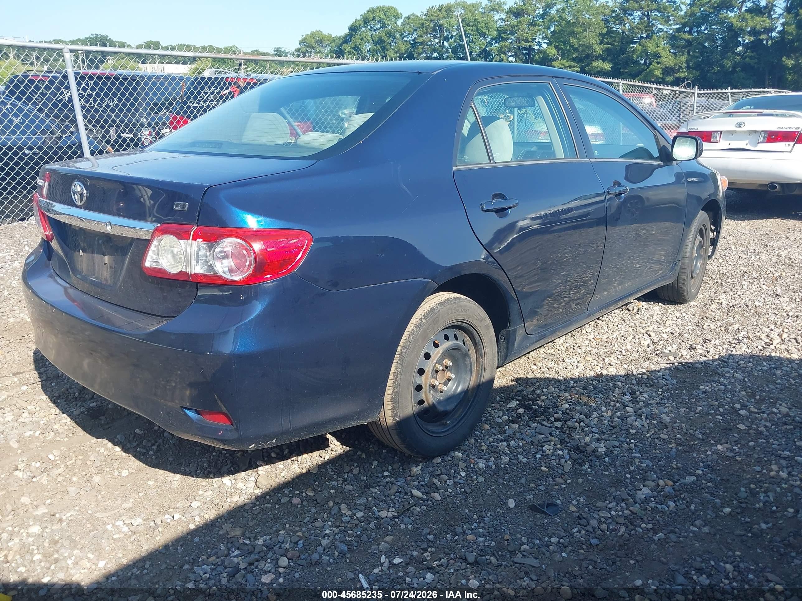 2012 Toyota Corolla Le Blue vin: 5YFBU4EE8CP055301