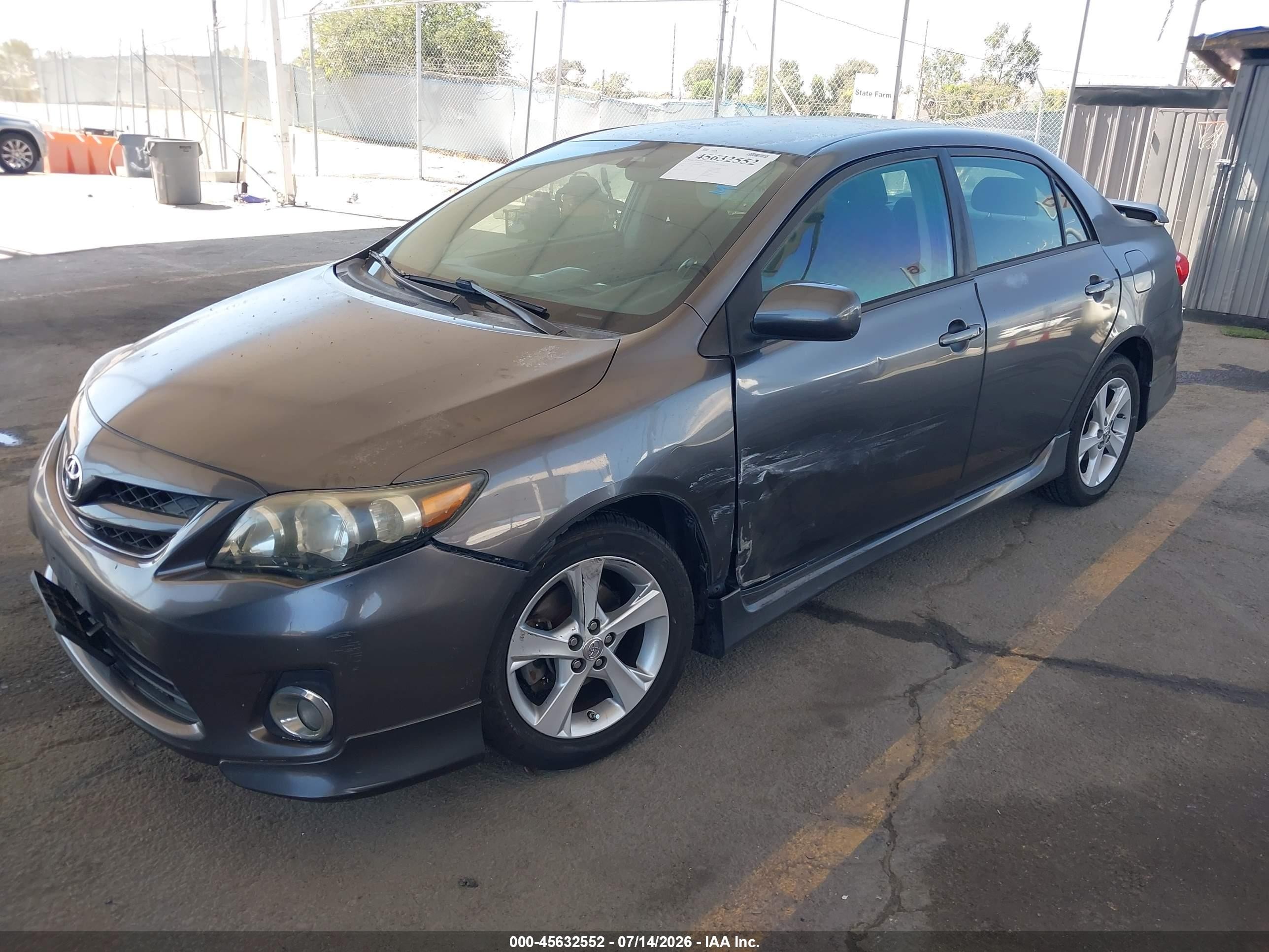 2012 Toyota Corolla S Gray vin: 5YFBU4EE8CP058862