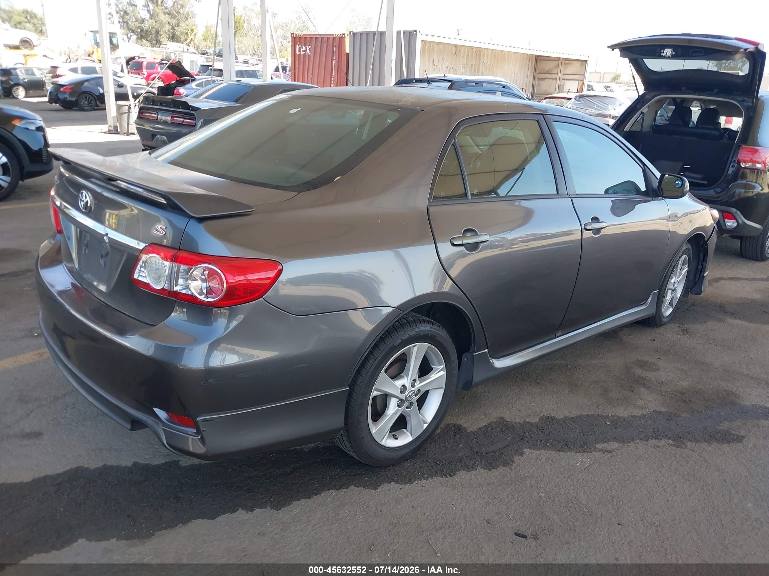 2012 Toyota Corolla S Gray vin: 5YFBU4EE8CP058862