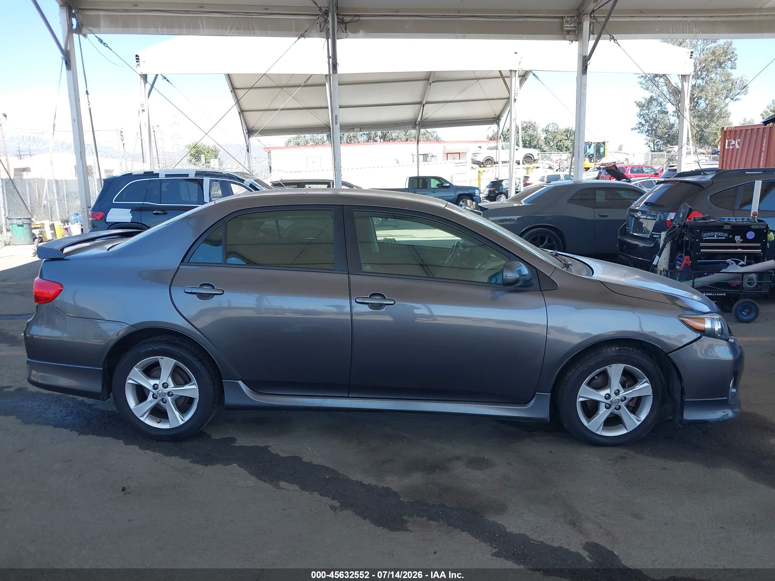 2012 Toyota Corolla S Gray vin: 5YFBU4EE8CP058862