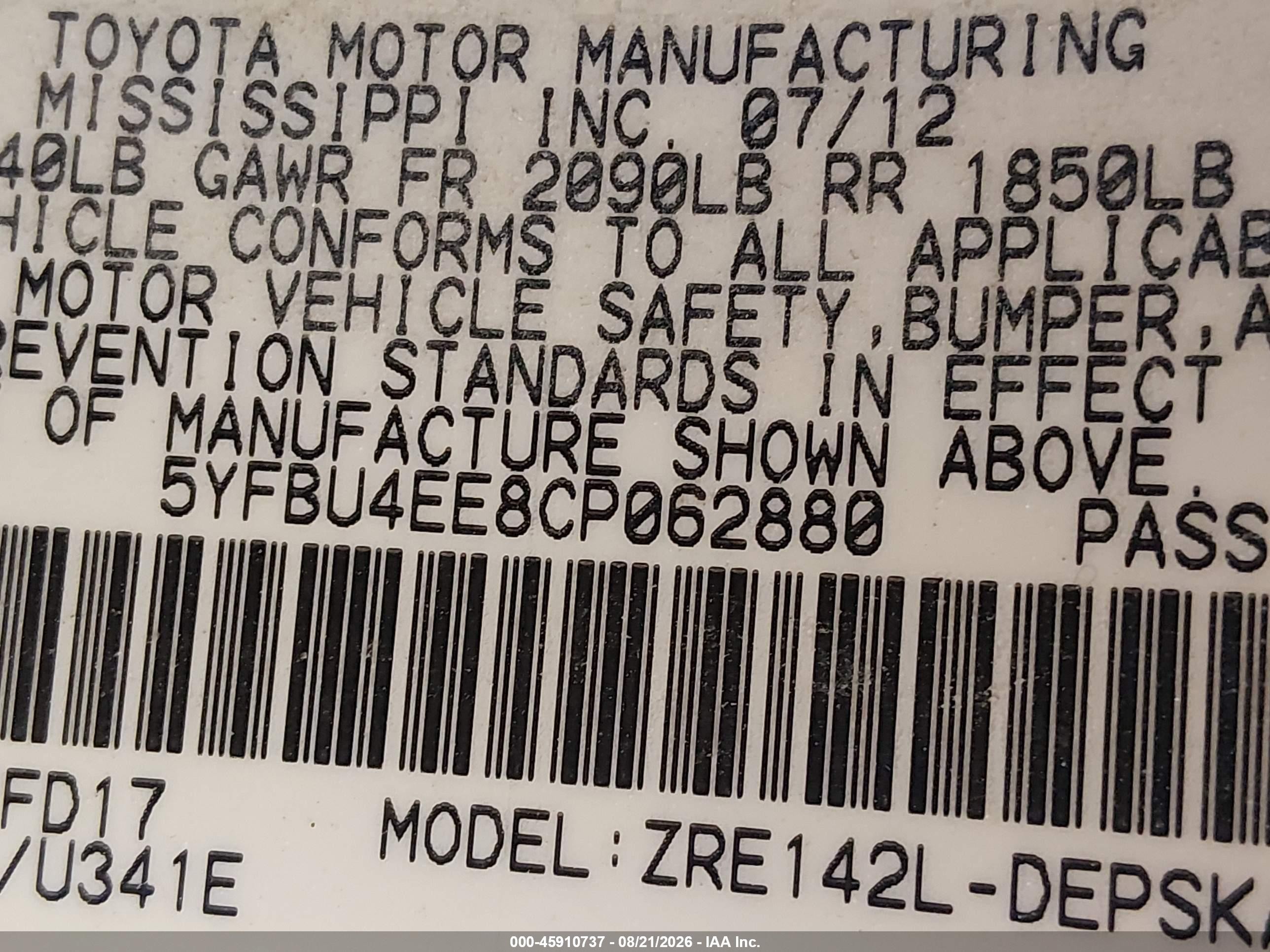 2012 Toyota Corolla S Gray vin: 5YFBU4EE8CP062880