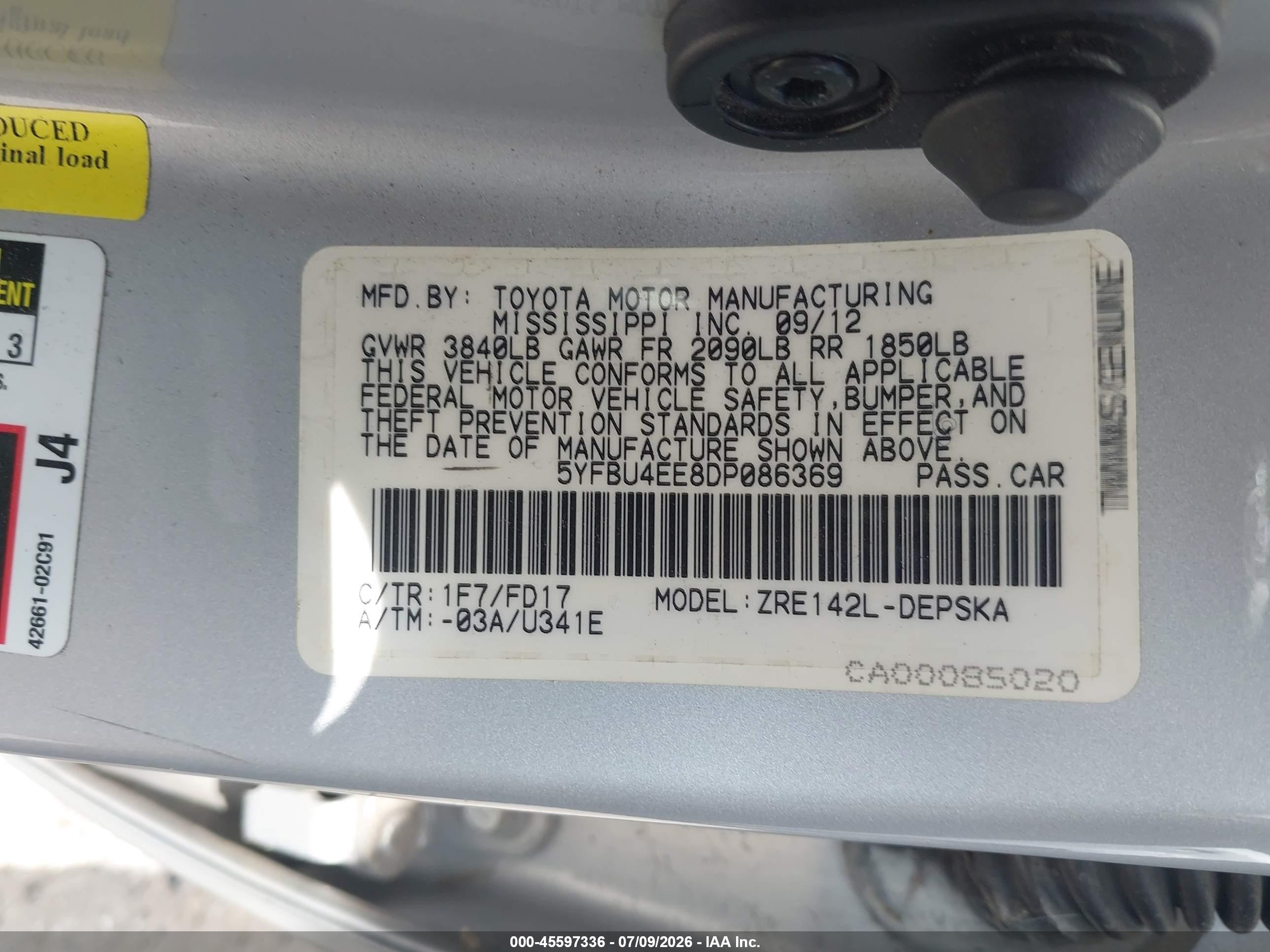 2013 Toyota Corolla S Серебряный vin: 5YFBU4EE8DP086369