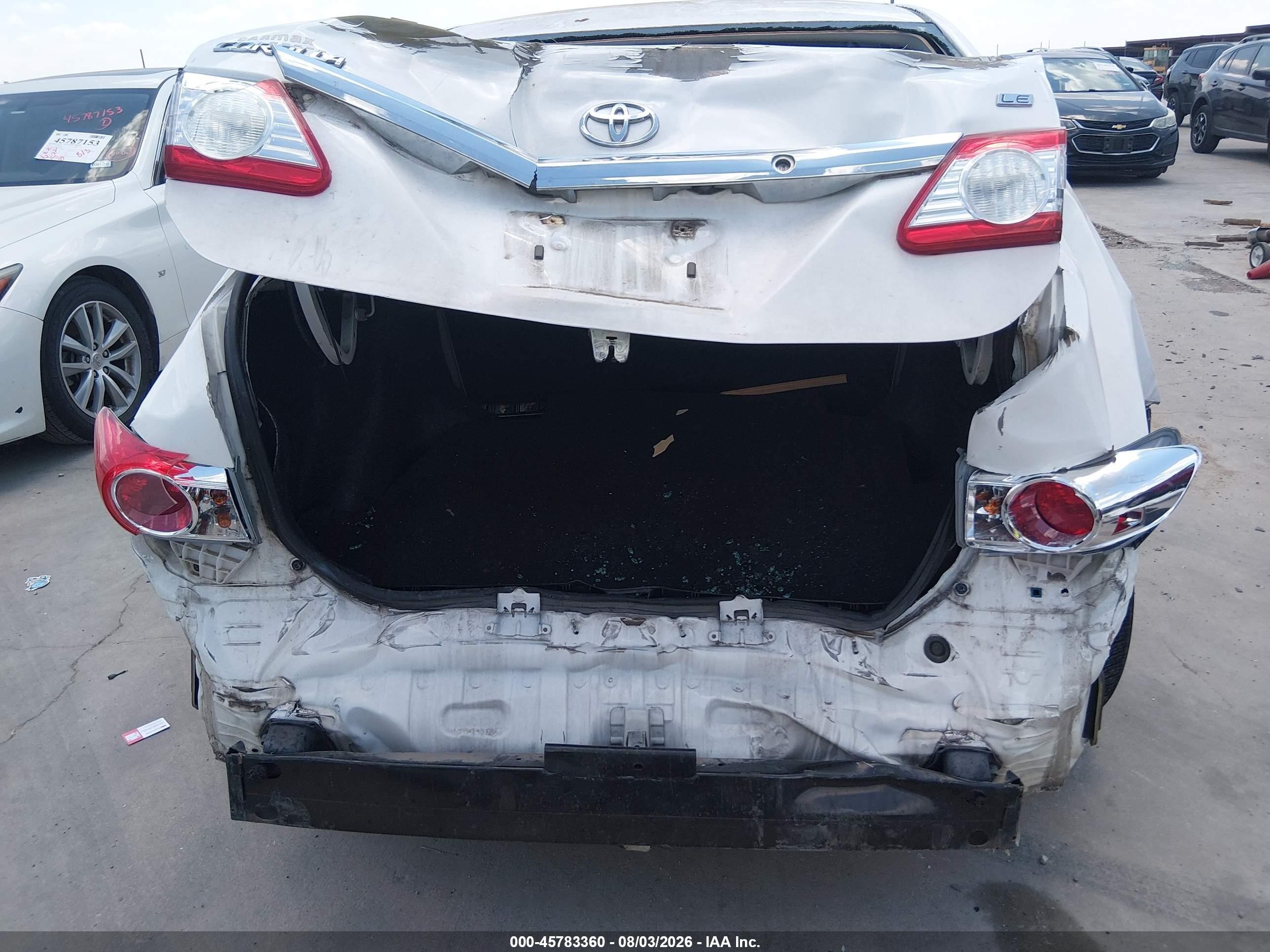 2013 Toyota Corolla Le White vin: 5YFBU4EE8DP096741