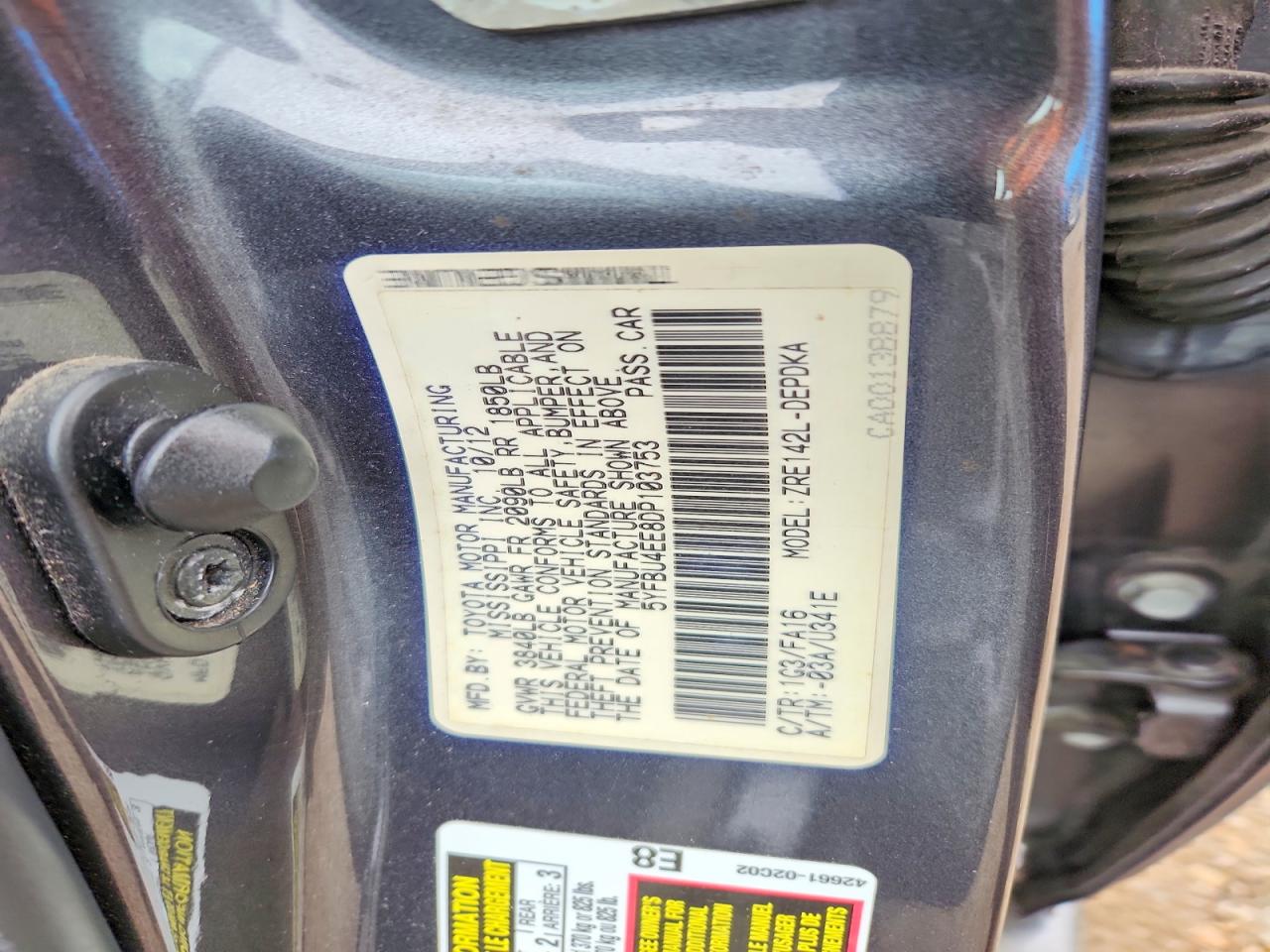 2013 Toyota Corolla L Gray vin: 5YFBU4EE8DP103753