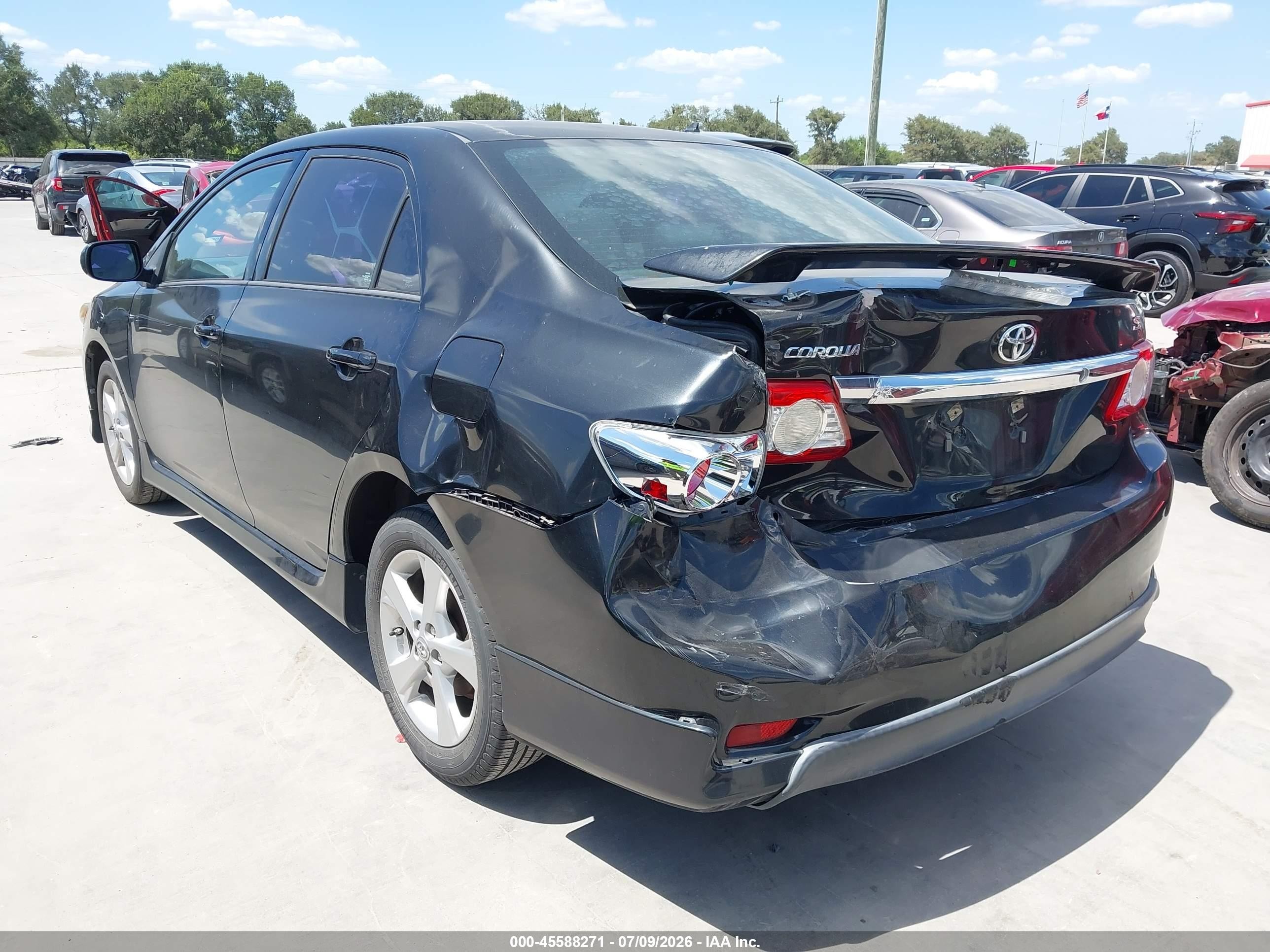 2013 Toyota Corolla S Black vin: 5YFBU4EE8DP122187