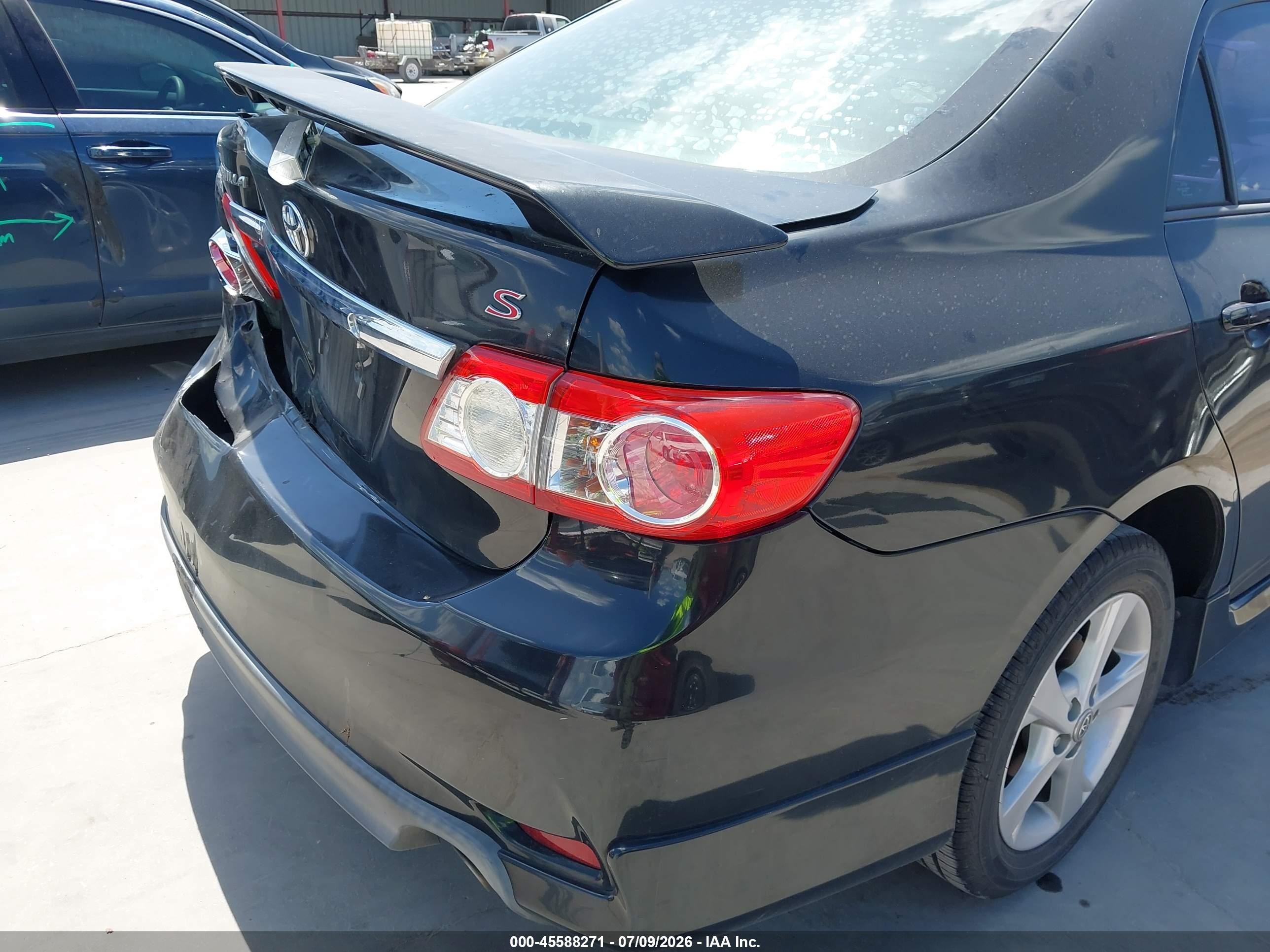 2013 Toyota Corolla S Black vin: 5YFBU4EE8DP122187