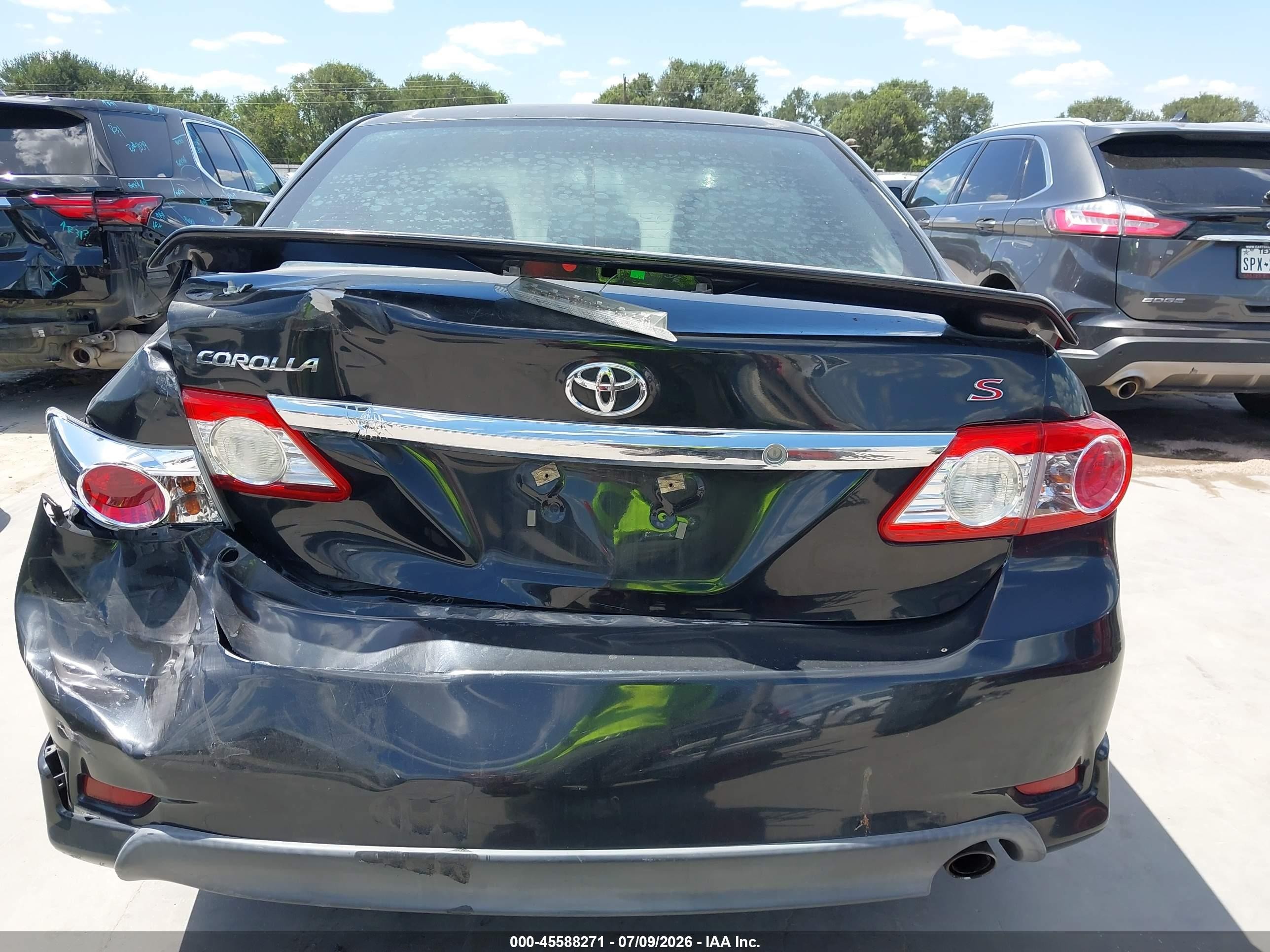 2013 Toyota Corolla S Black vin: 5YFBU4EE8DP122187