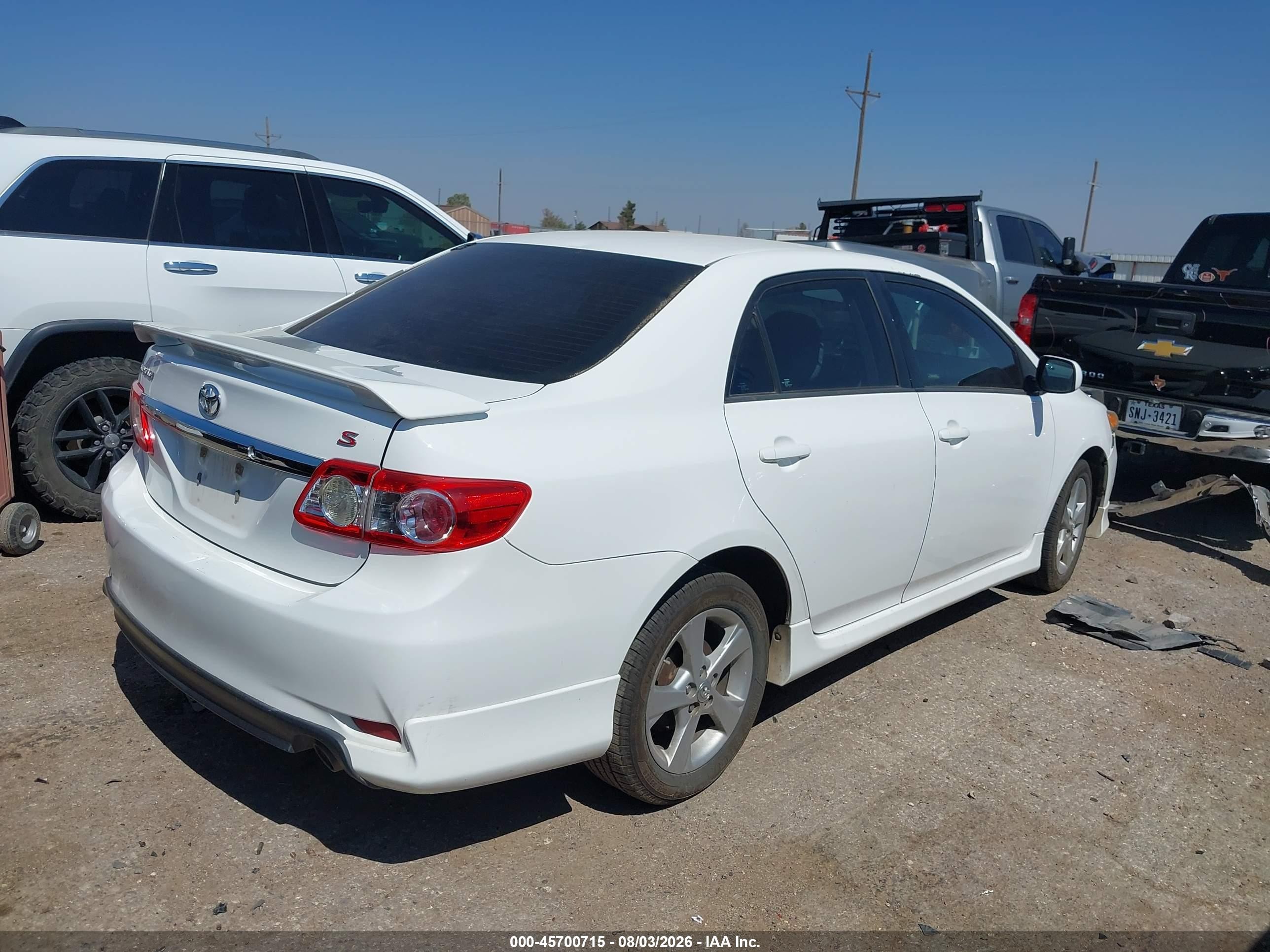 2013 Toyota Corolla S White vin: 5YFBU4EE8DP125722