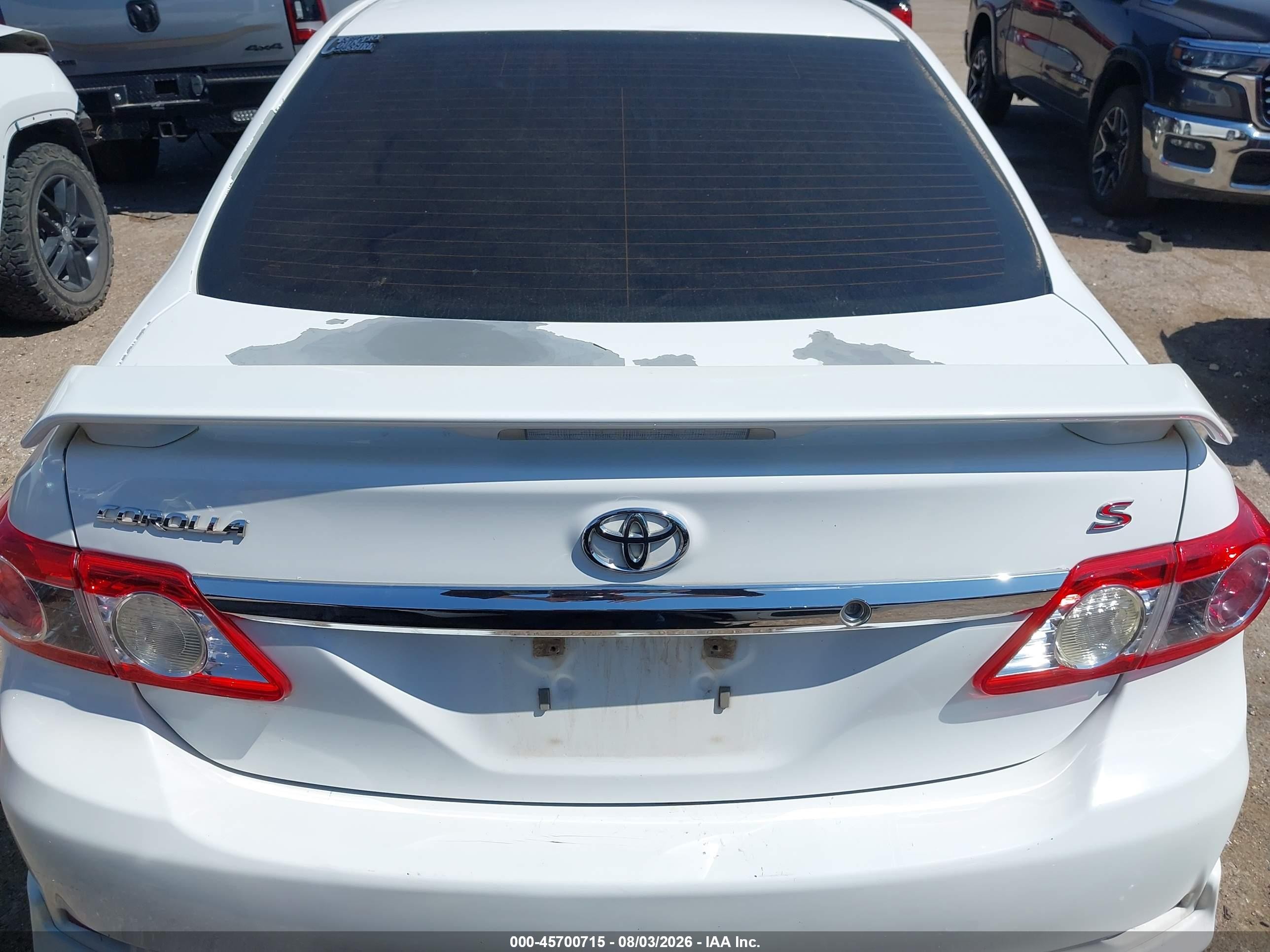 2013 Toyota Corolla S White vin: 5YFBU4EE8DP125722