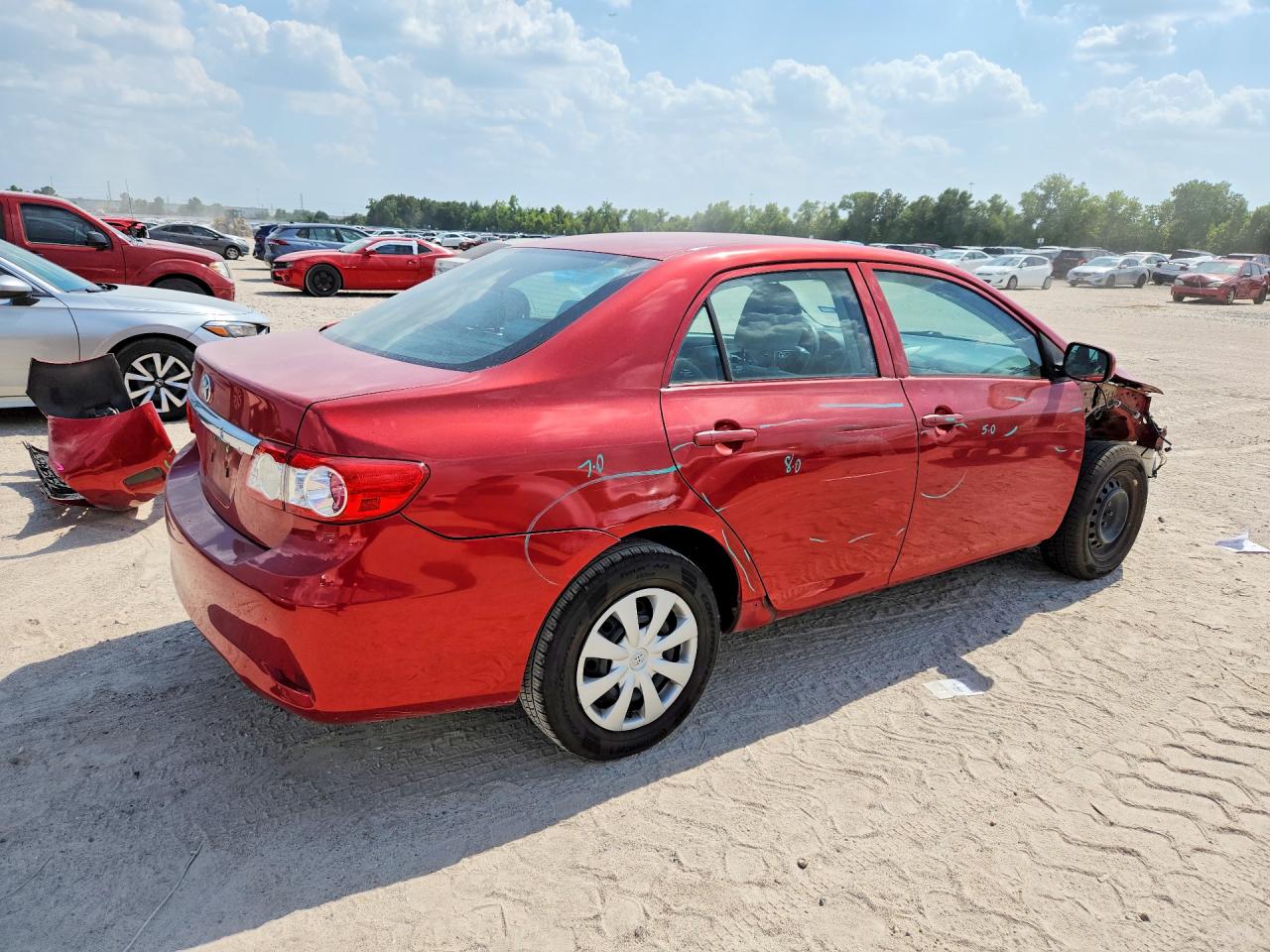 2013 Toyota Corolla Red vin: 5YFBU4EE8DP177108