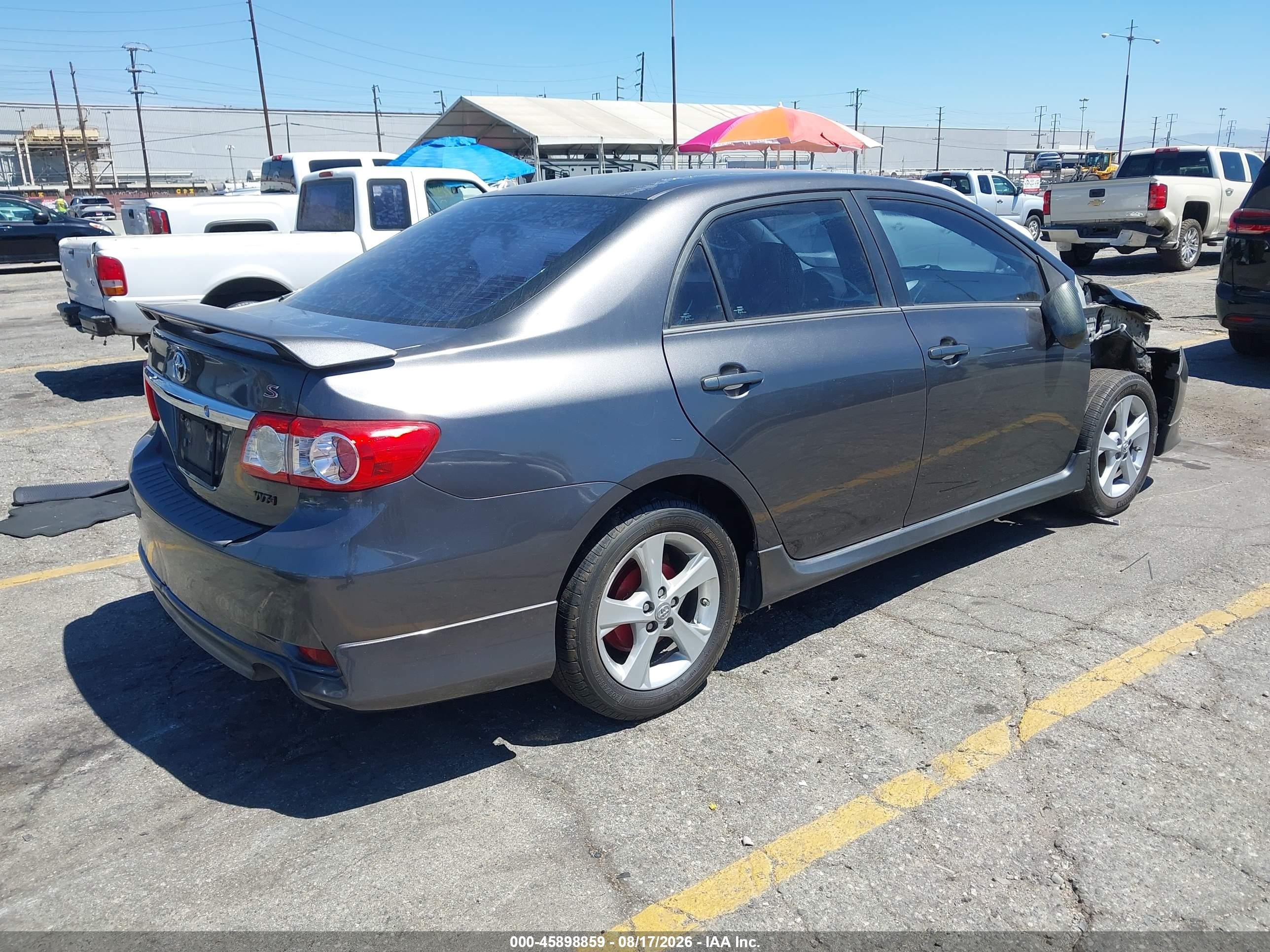 2013 Toyota Corolla S Gray vin: 5YFBU4EE8DP186780