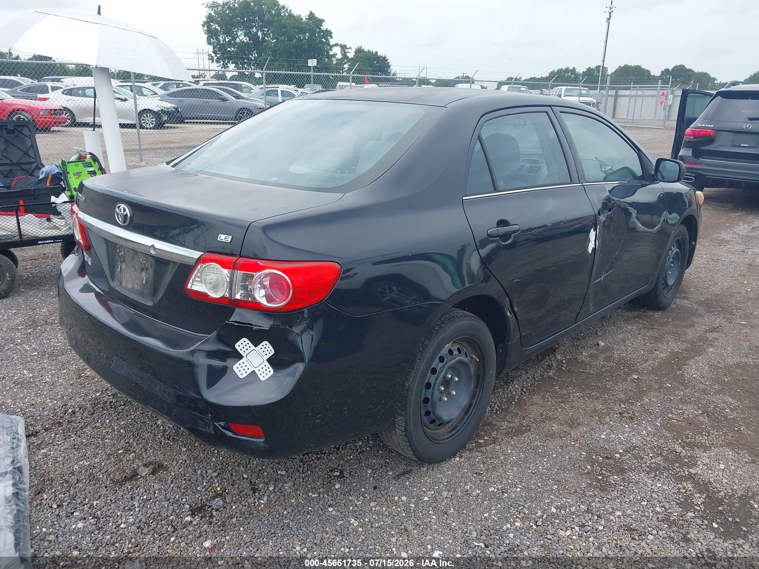2013 Toyota Corolla Le Black vin: 5YFBU4EE8DP189811