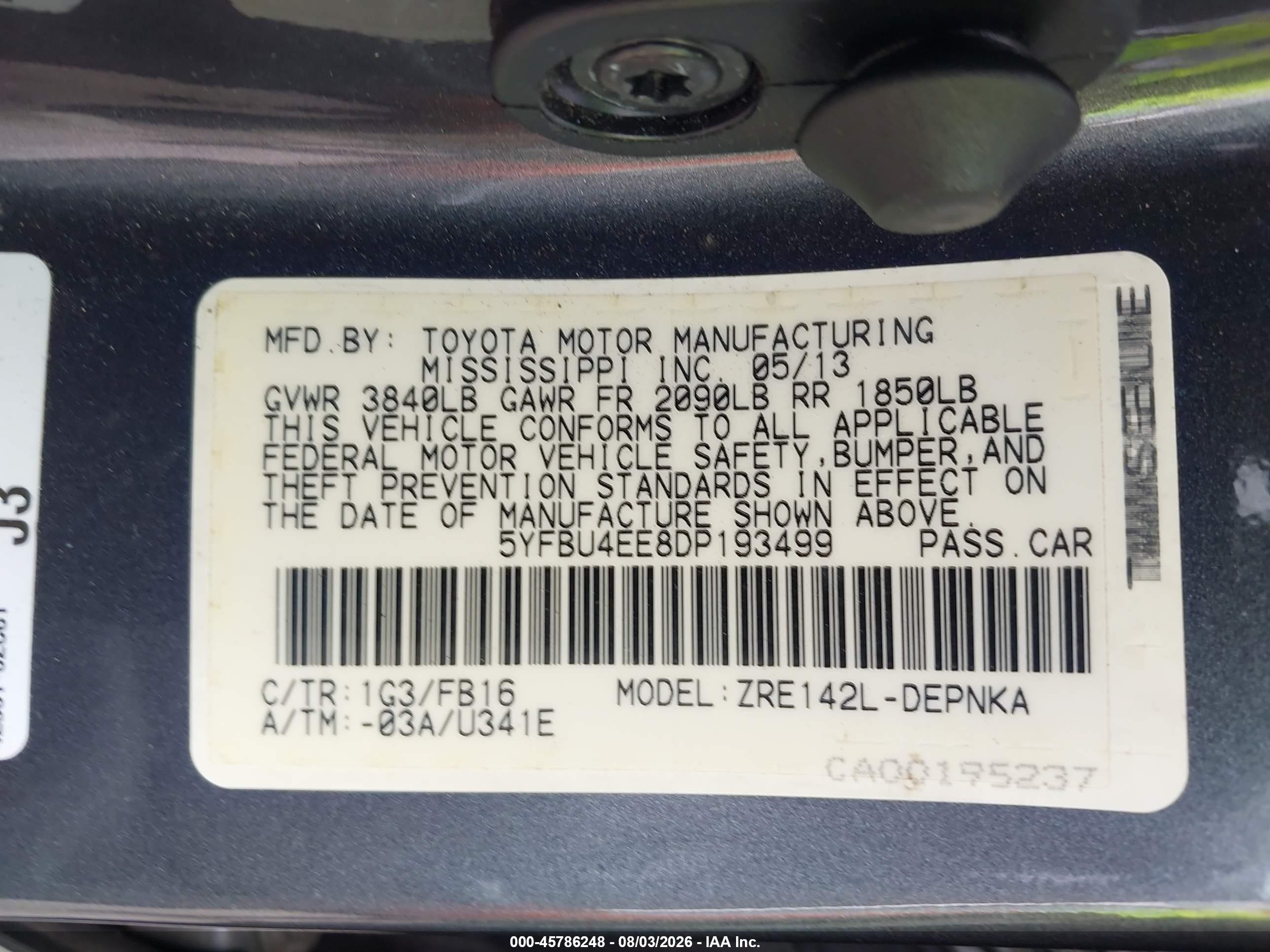 2013 Toyota Corolla Le Gray vin: 5YFBU4EE8DP193499
