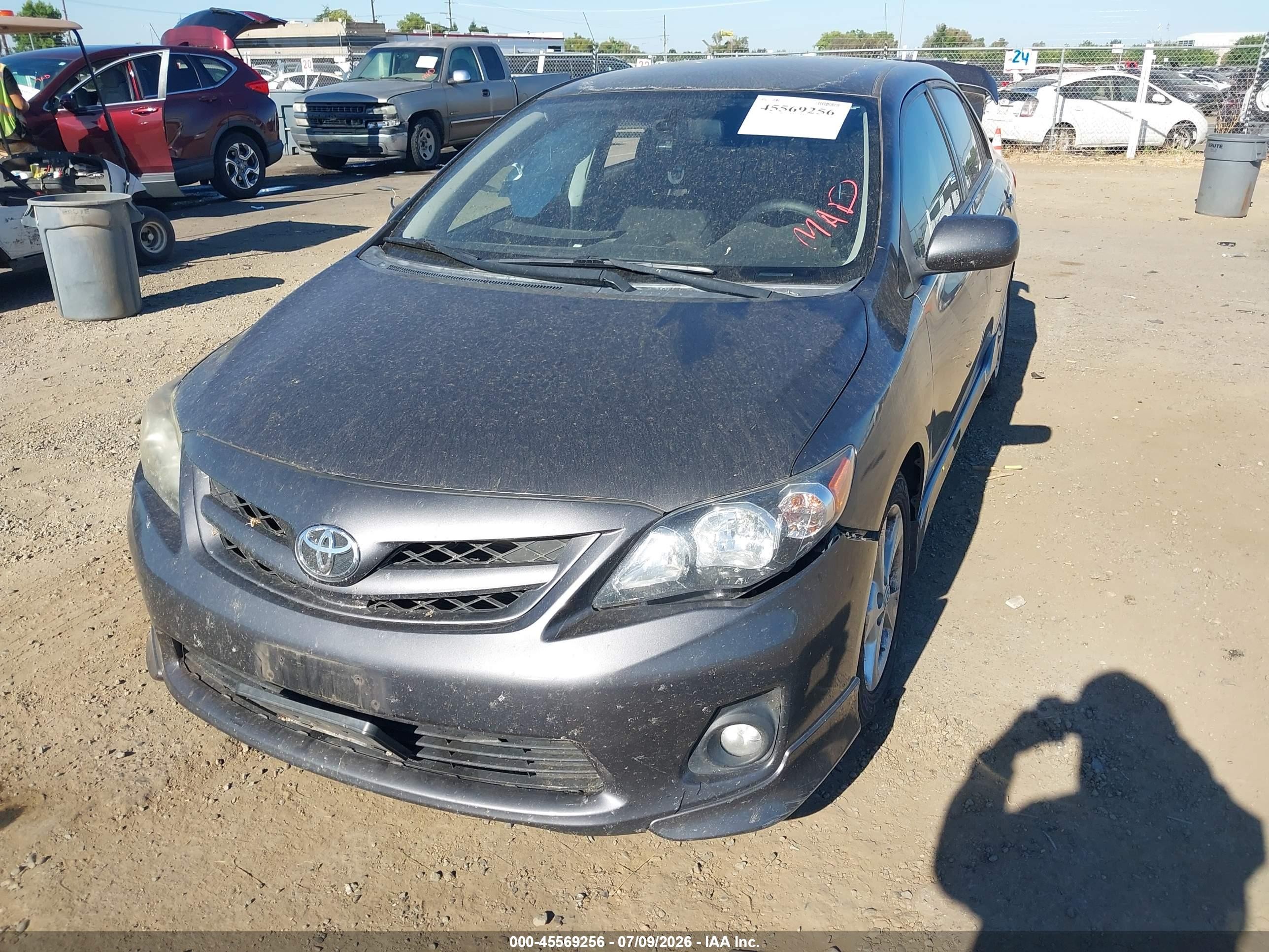 2013 Toyota Corolla S Gray vin: 5YFBU4EE8DP204923