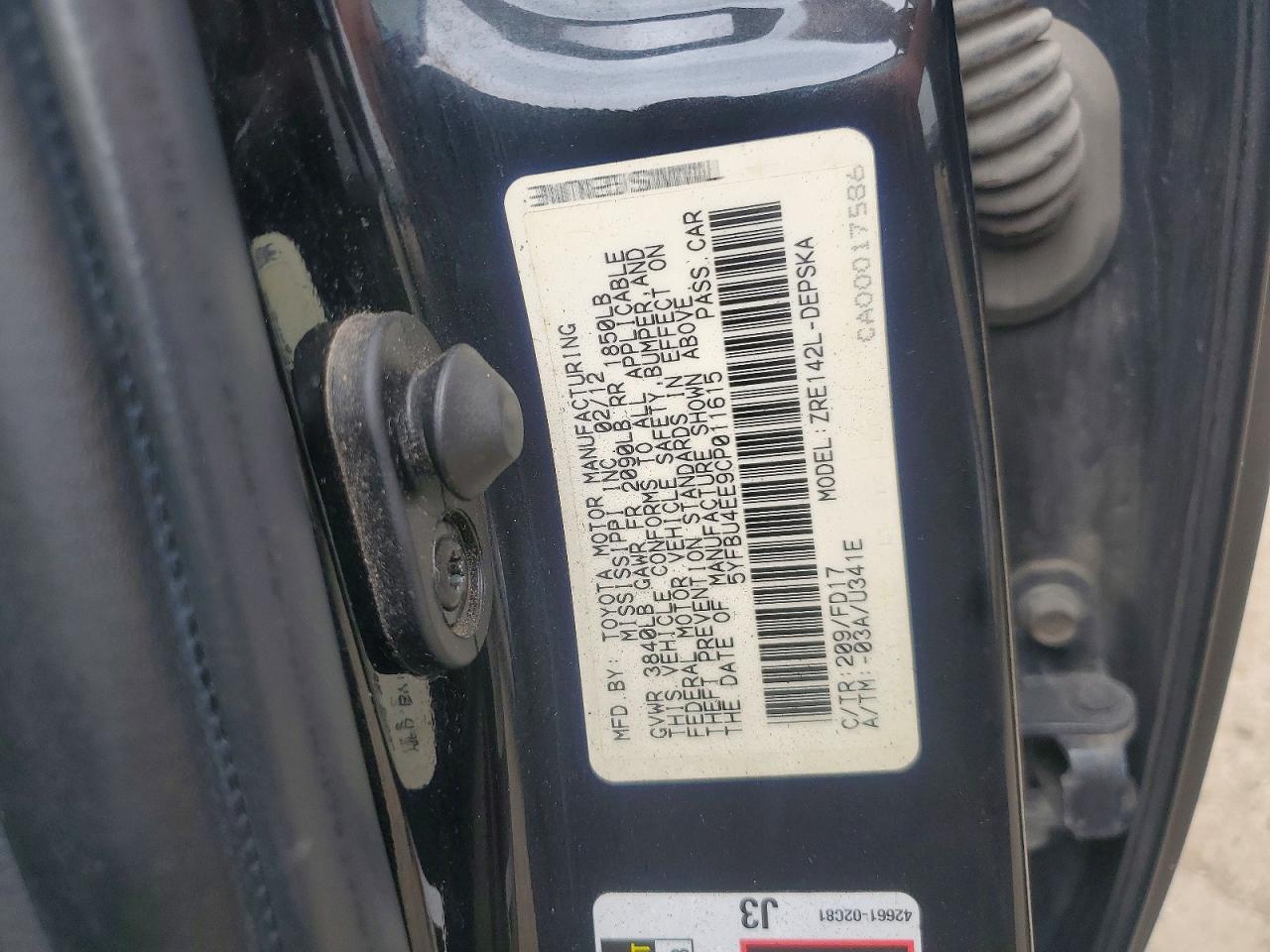 2012 Toyota Corolla S Black vin: 5YFBU4EE9CP011615