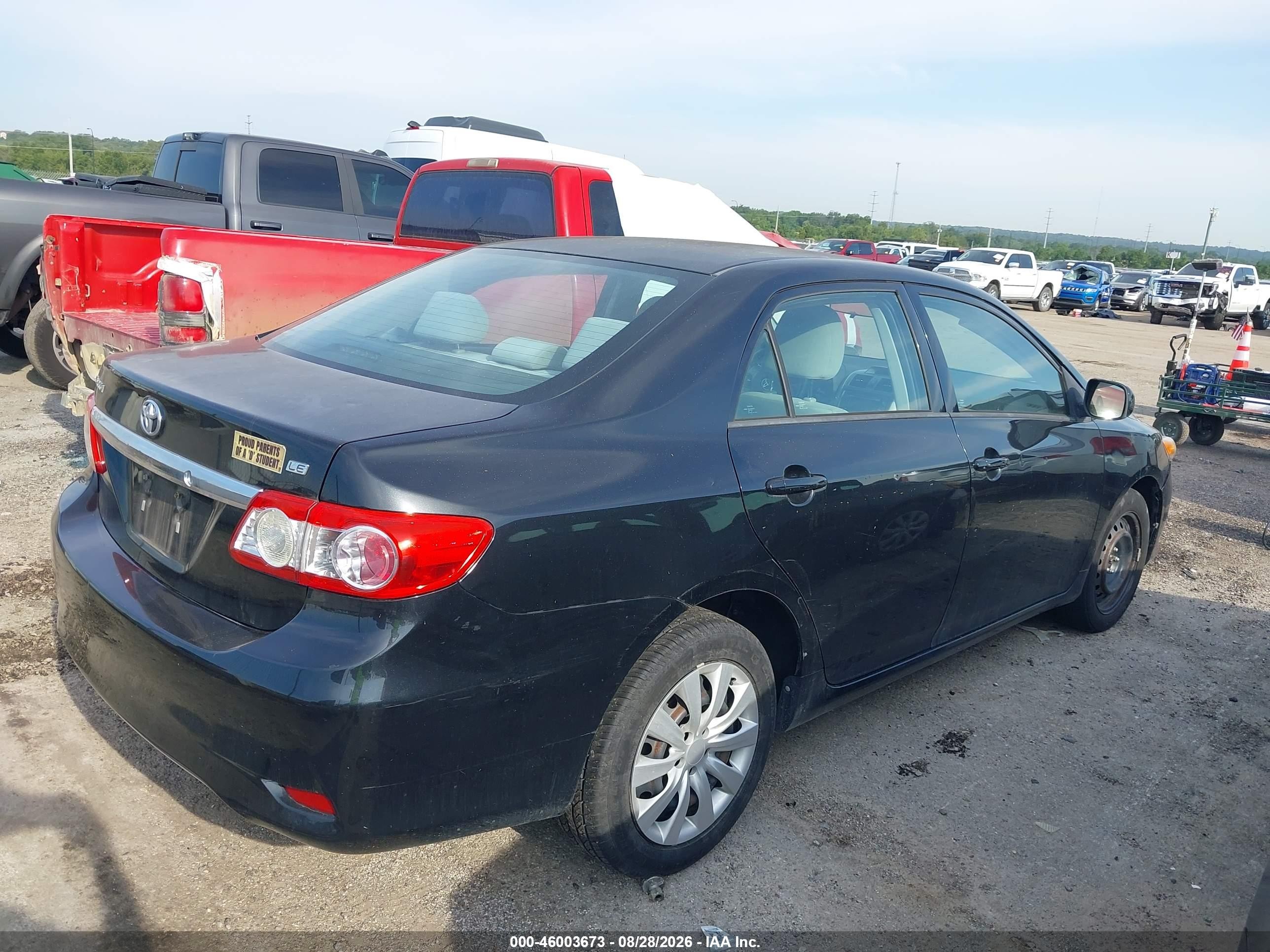 2012 Toyota Corolla Le Black vin: 5YFBU4EE9CP039415