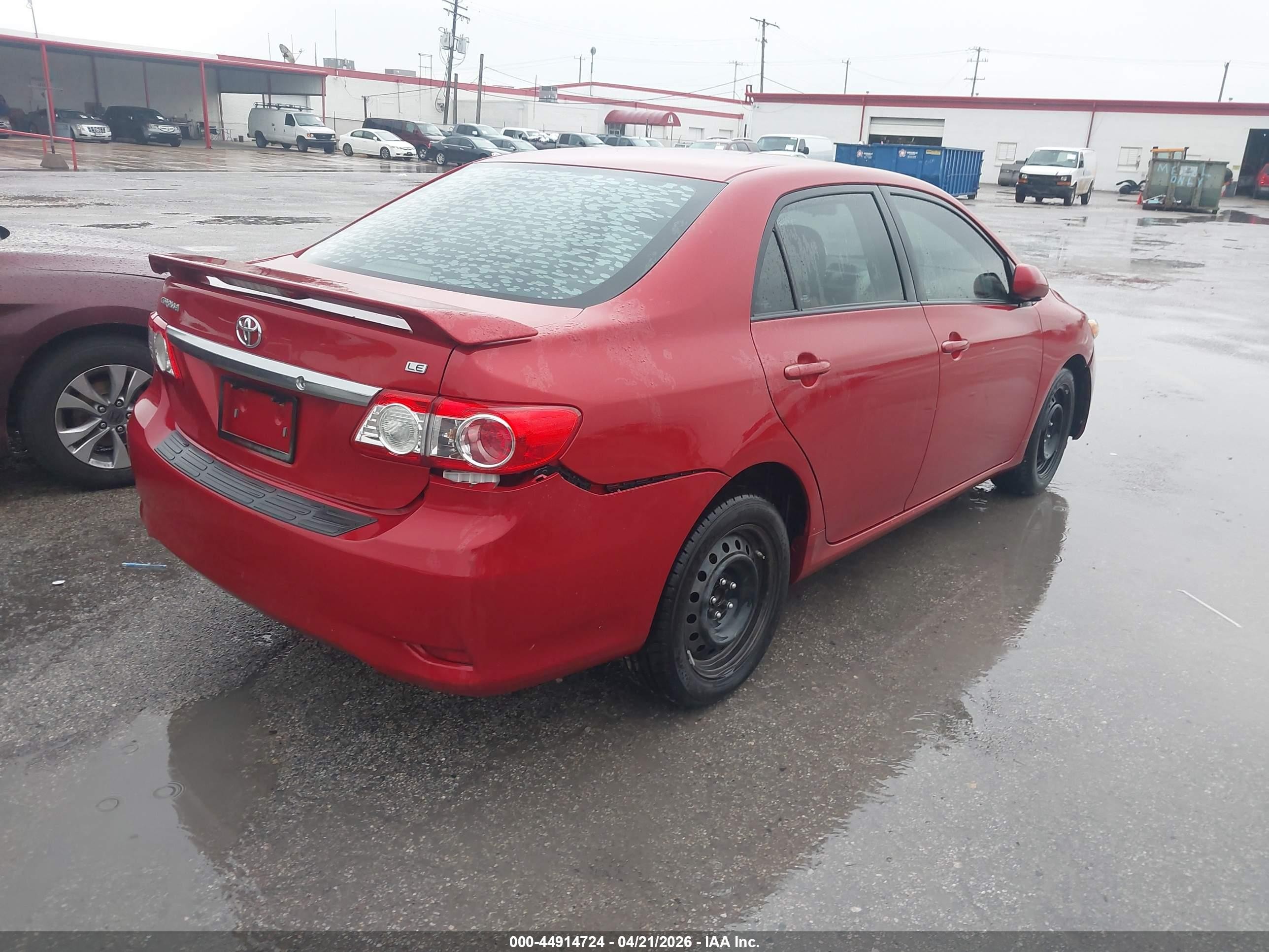 2012 Toyota Corolla Le Red vin: 5YFBU4EE9CP062953