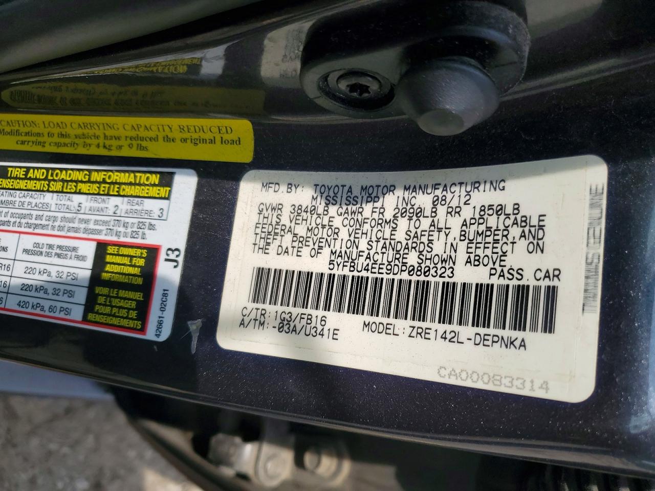 2013 Toyota Corolla Le Gray vin: 5YFBU4EE9DP080323