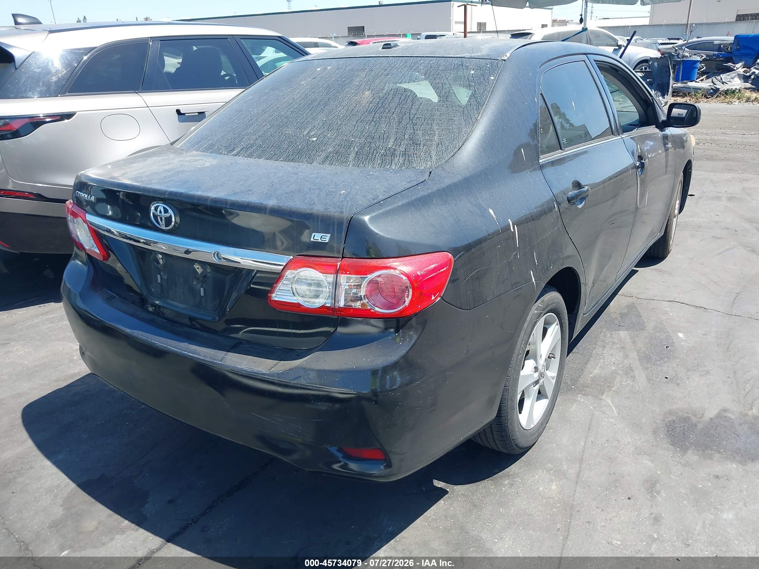 2013 Toyota Corolla Le Black vin: 5YFBU4EE9DP105091