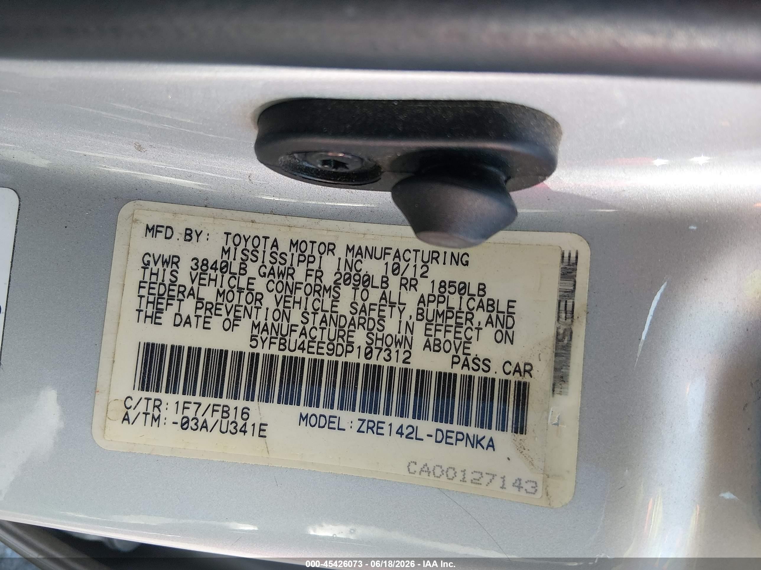 2013 Toyota Corolla Le Silver vin: 5YFBU4EE9DP107312