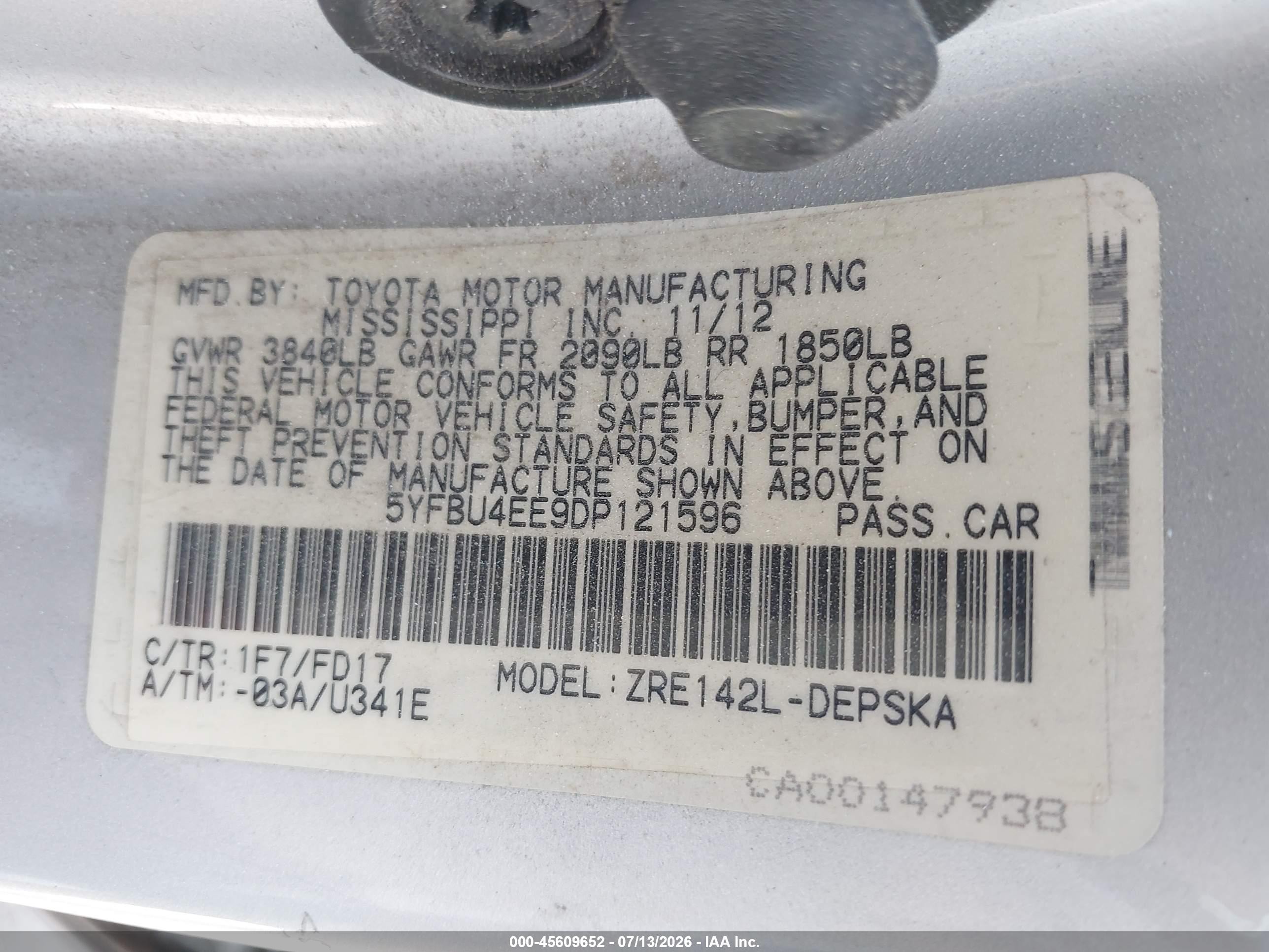 2013 Toyota Corolla S Silver vin: 5YFBU4EE9DP121596