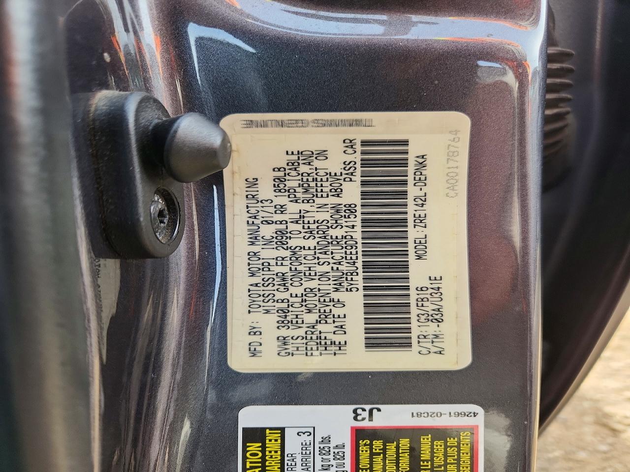 2013 Toyota Corolla Le Gray vin: 5YFBU4EE9DP141508