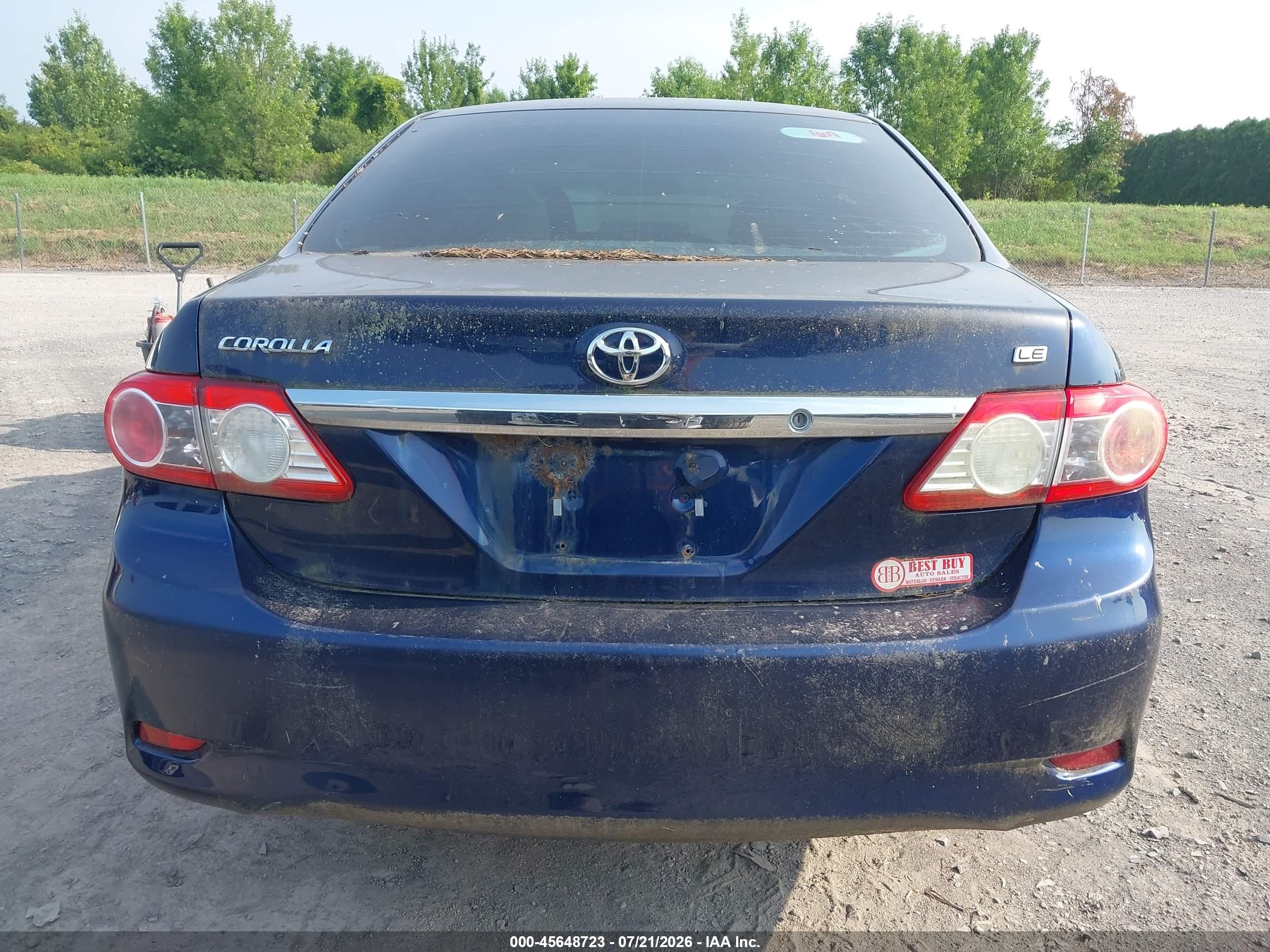 2013 Toyota Corolla Le Blue vin: 5YFBU4EE9DP150936