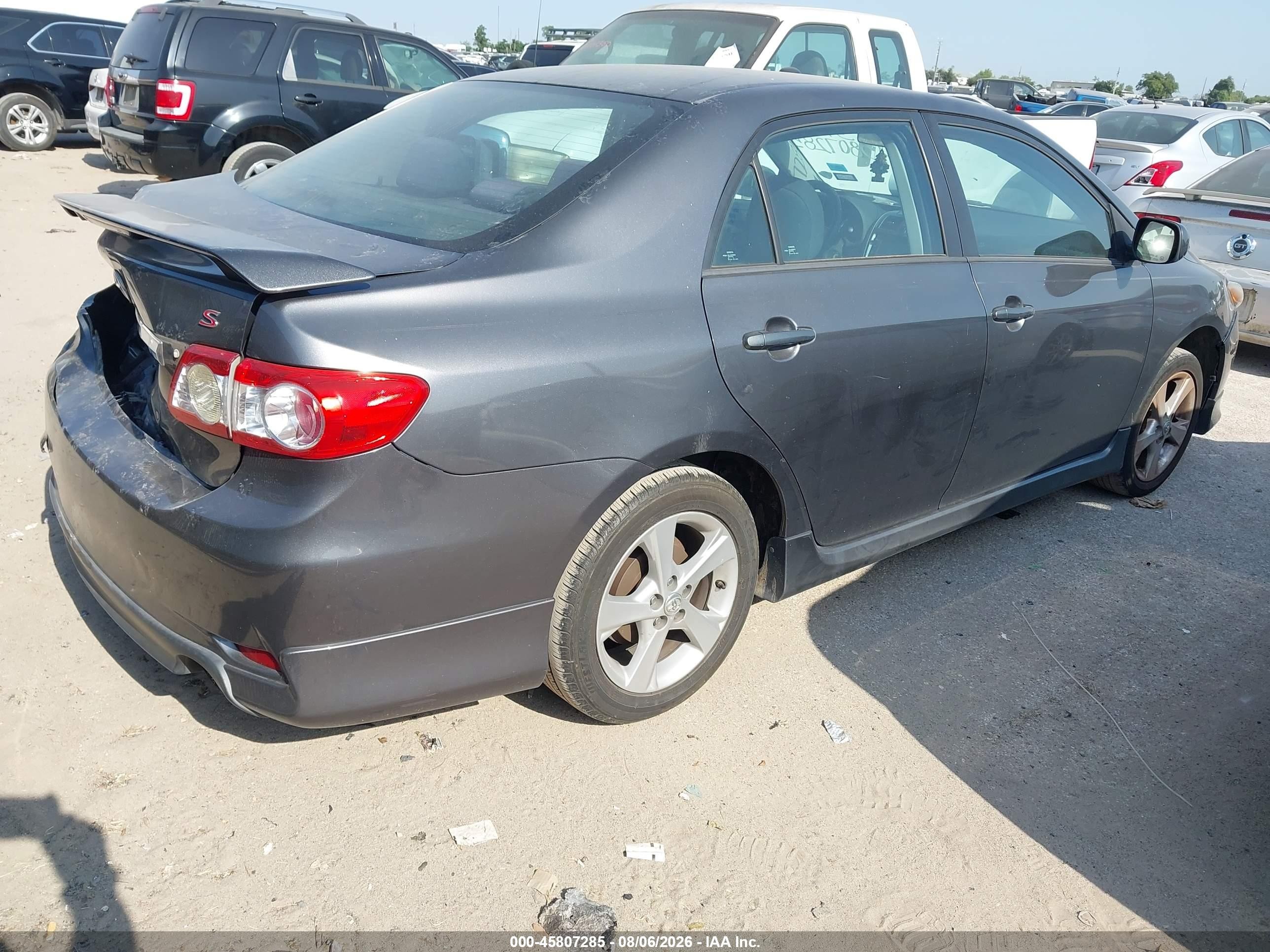 2013 Toyota Corolla S Gray vin: 5YFBU4EE9DP160284