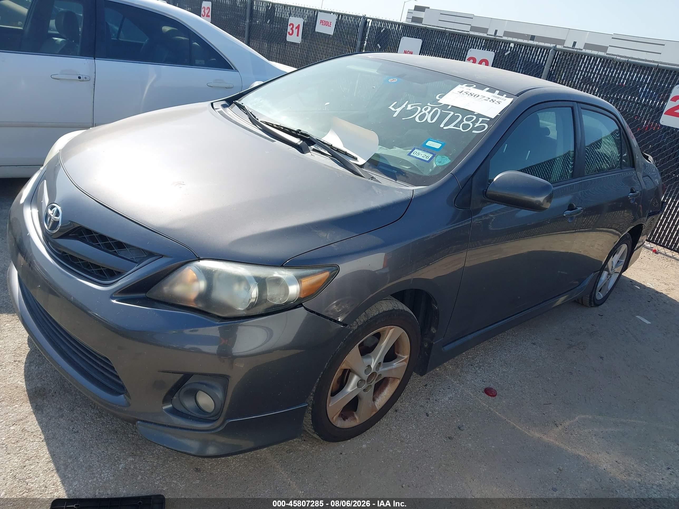 2013 Toyota Corolla S Gray vin: 5YFBU4EE9DP160284