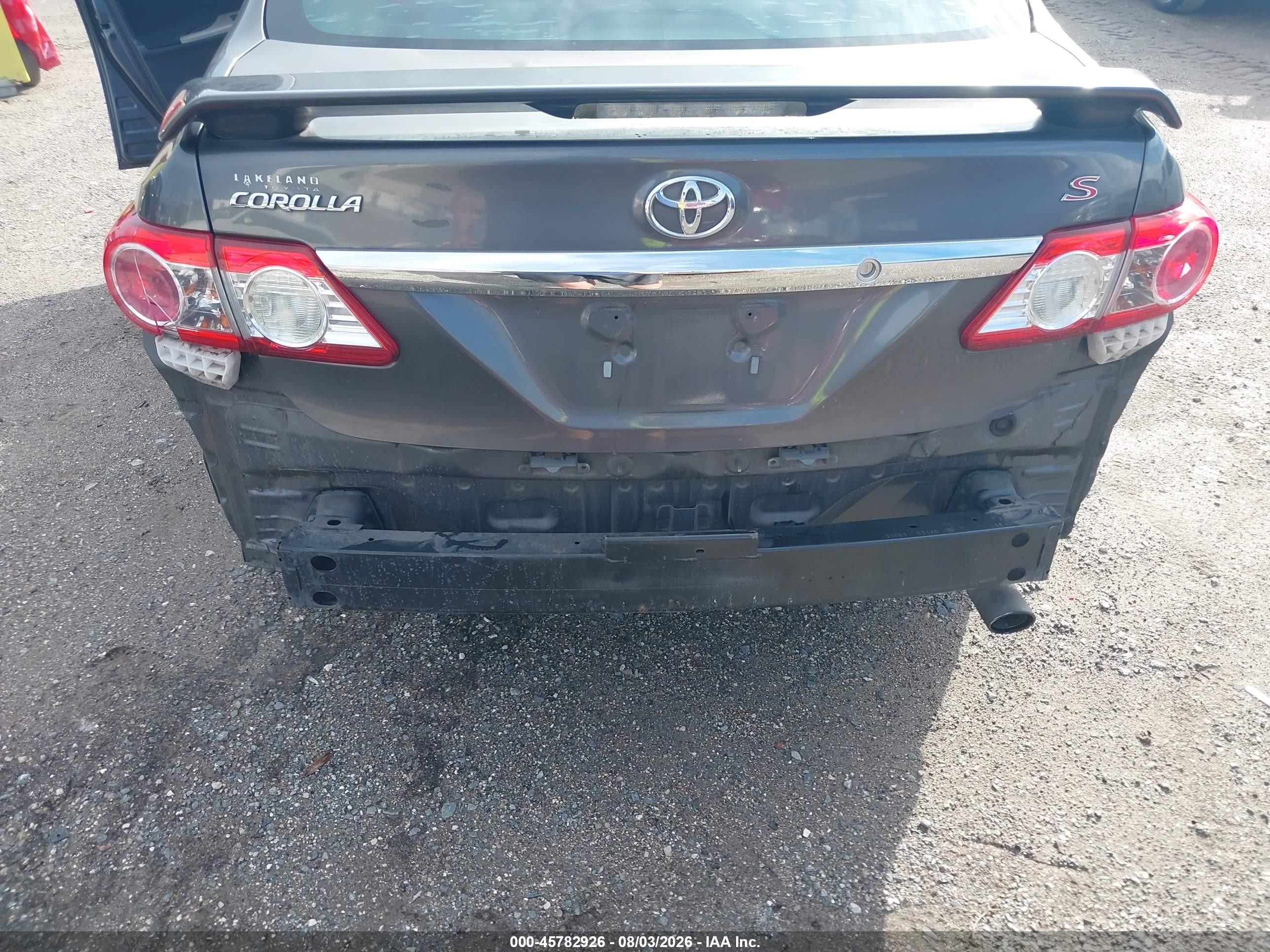 2013 Toyota Corolla S Gray vin: 5YFBU4EE9DP161788