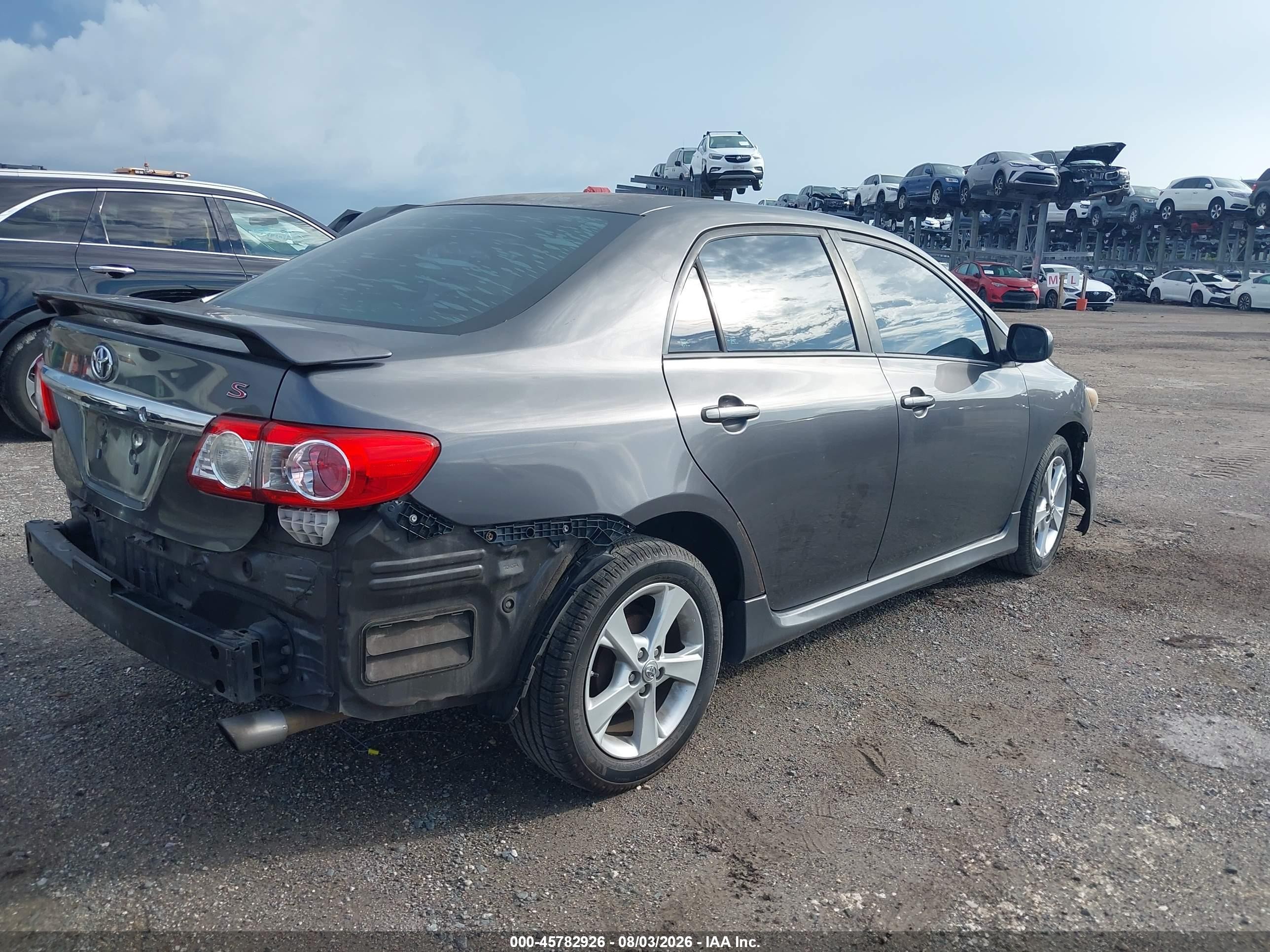 2013 Toyota Corolla S Gray vin: 5YFBU4EE9DP161788