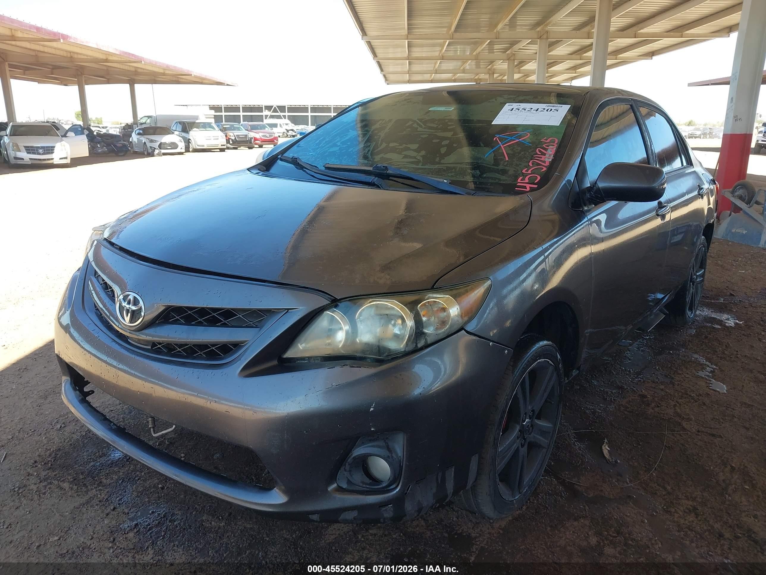 2013 Toyota Corolla S Gray vin: 5YFBU4EE9DP186416
