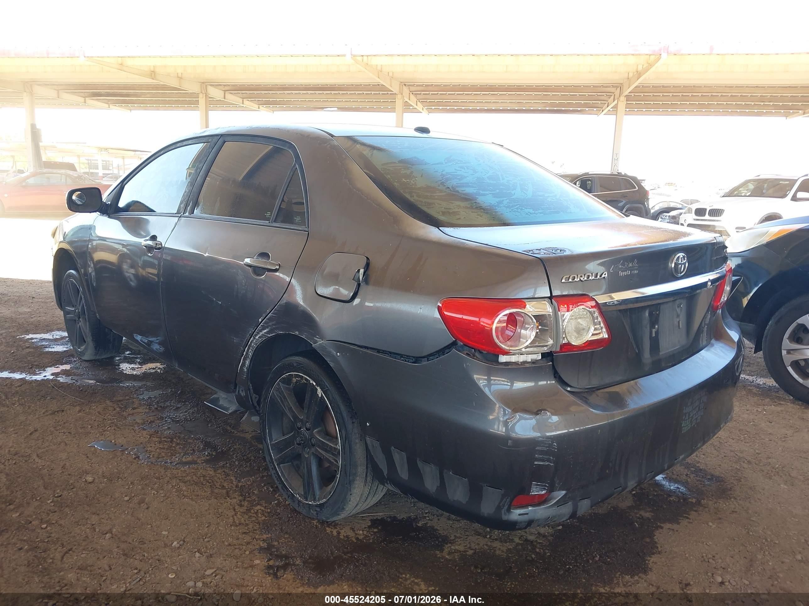 2013 Toyota Corolla S Gray vin: 5YFBU4EE9DP186416